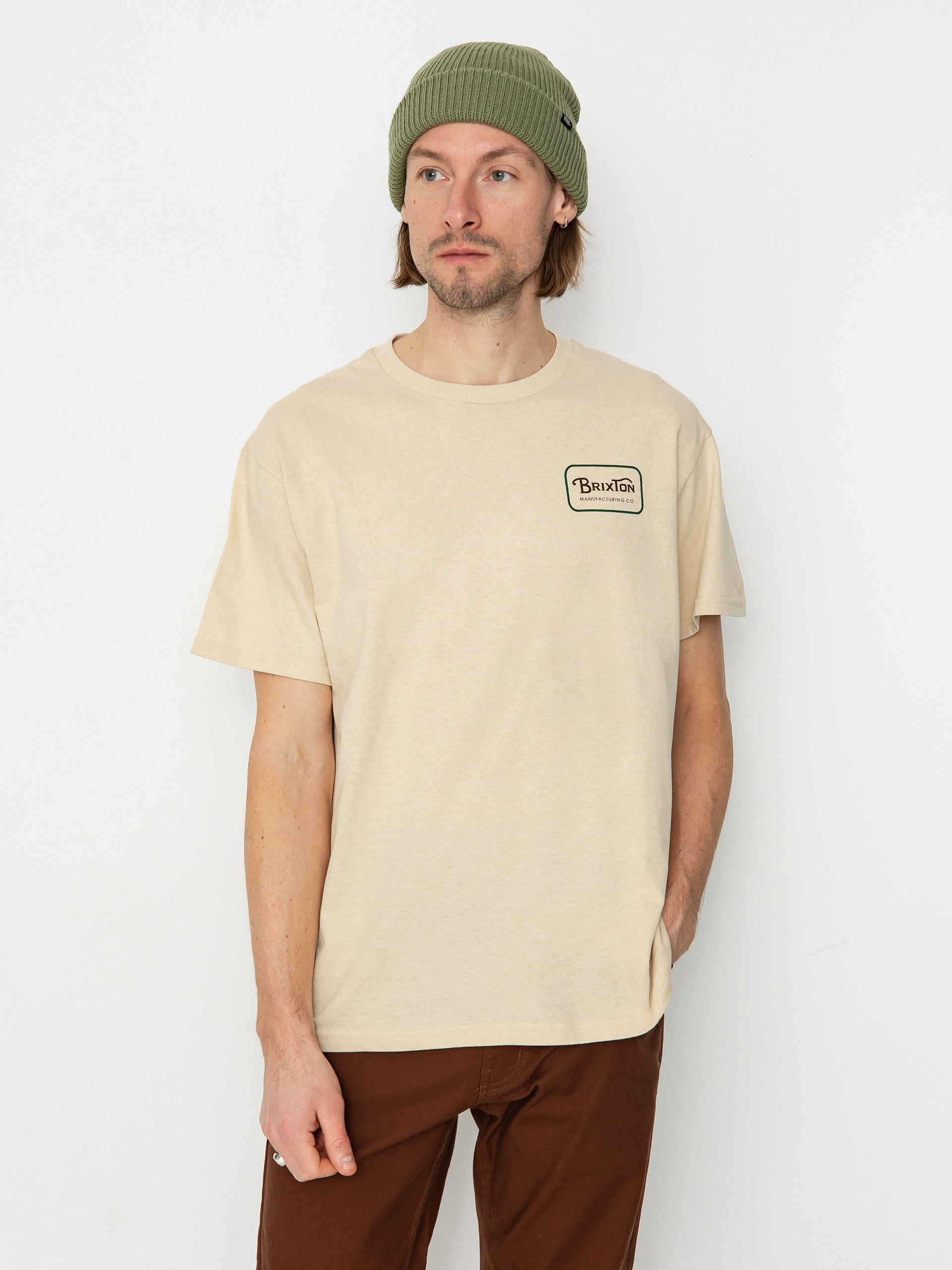 Brixton Grade Stt T-Shirt (cream/trekking green/sepia)