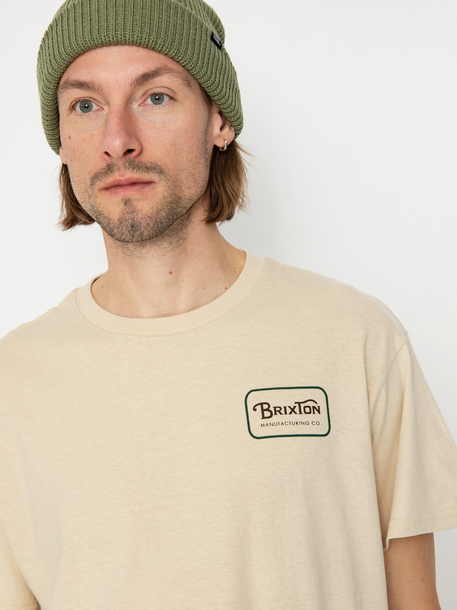 Brixton Grade Stt T-Shirt (cream/trekking green/sepia)