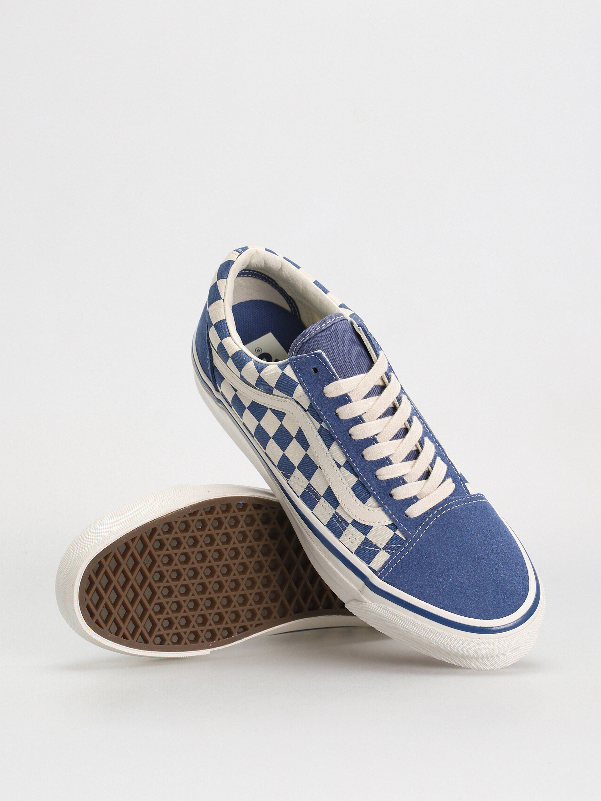 Blue and grey checkered vans online