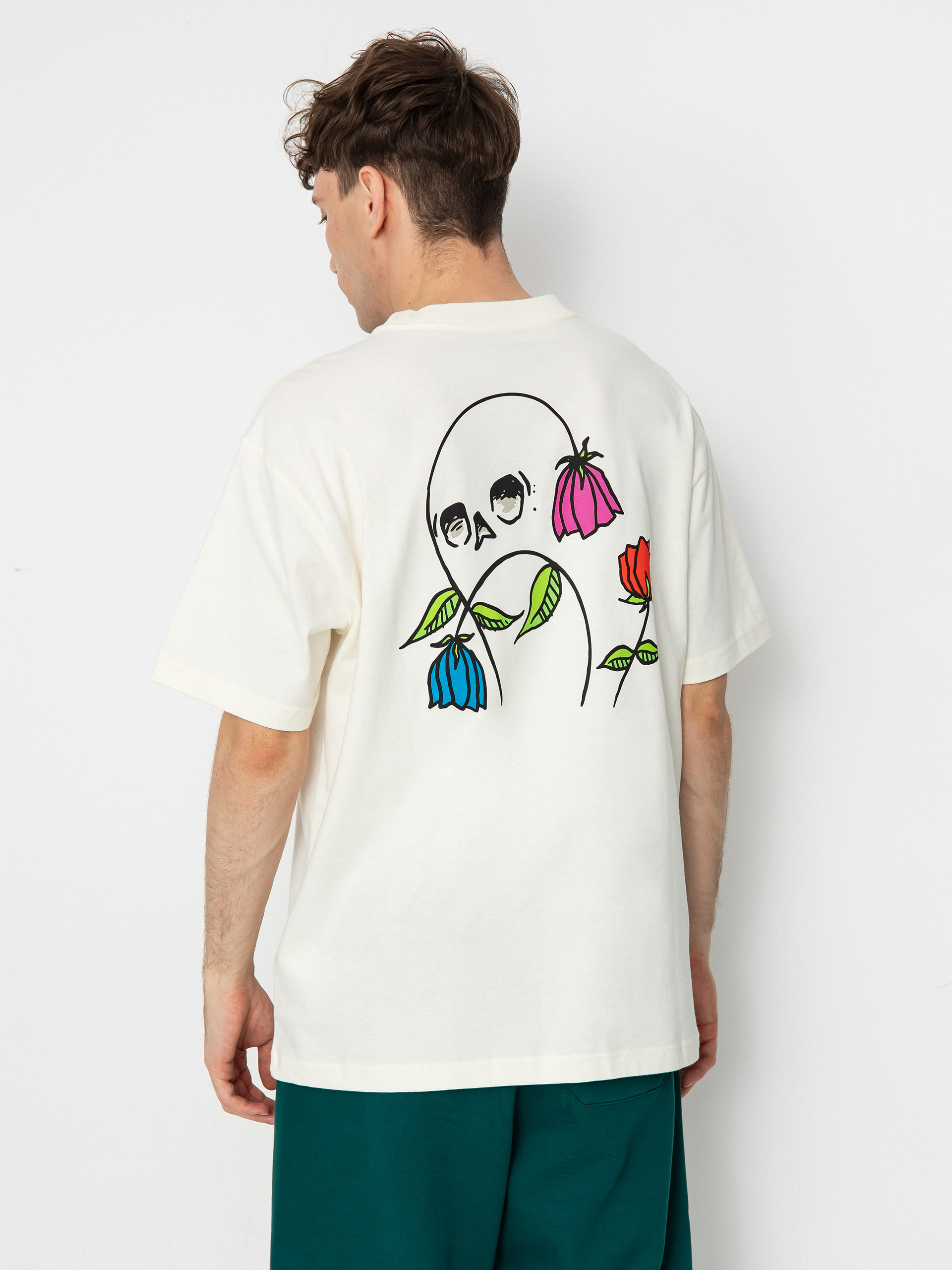 RVCA Flower Skull T-Shirt (antique white)