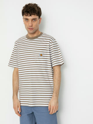 Carhartt WIP T-Shirt Seidler Pocket (seidler stripe/branch/white)