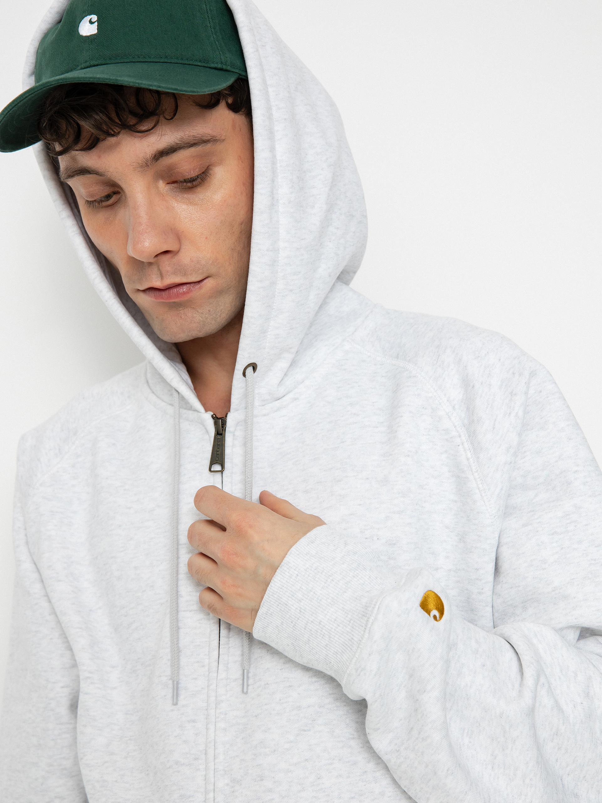 Carhartt WIP Hoodie Chase ZHD - grey (ash heather/gold)