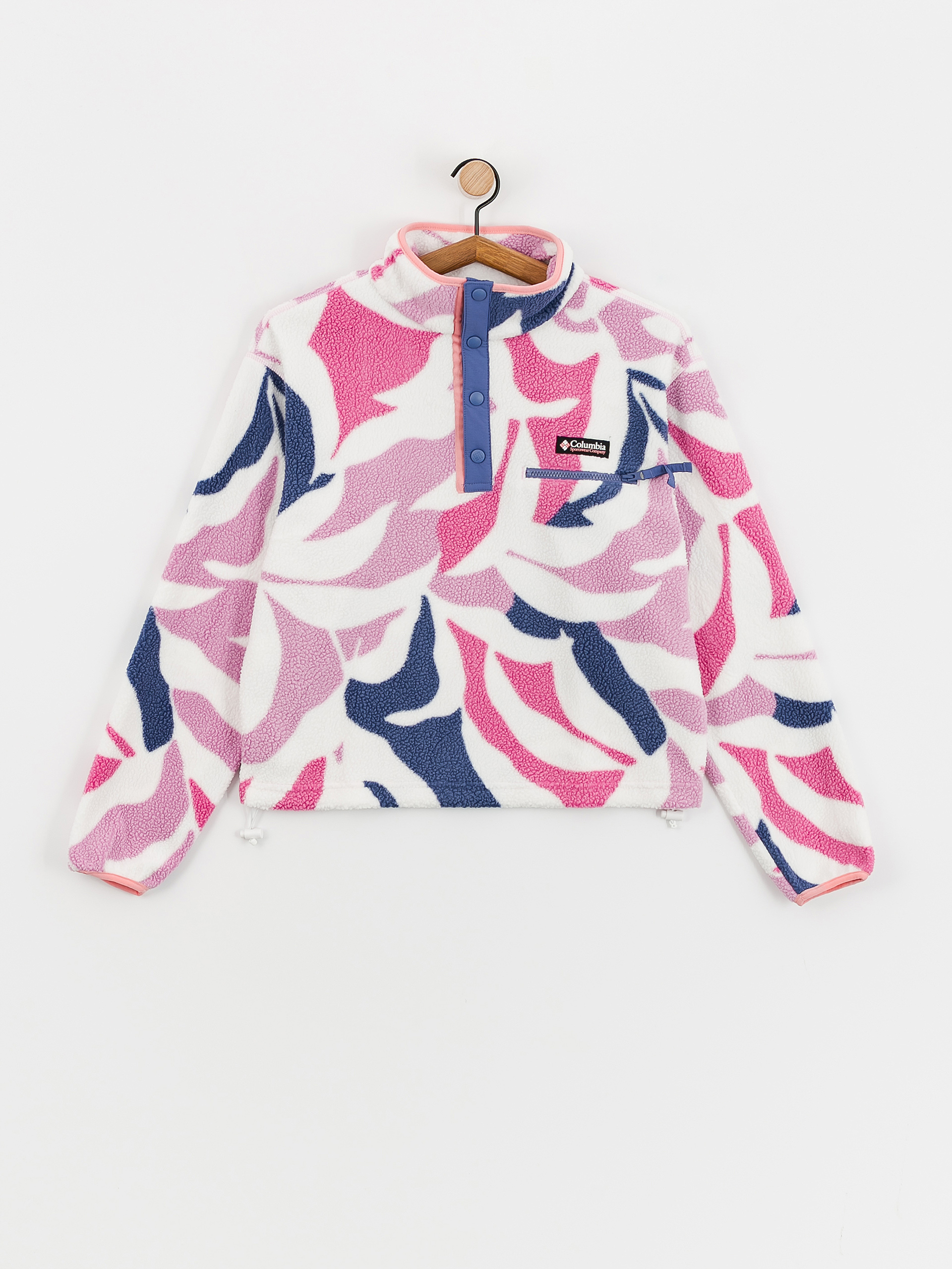 Columbia Helvetia Cropped Wmn Fleece  (cosmos floristic print/eve/salmon rose)