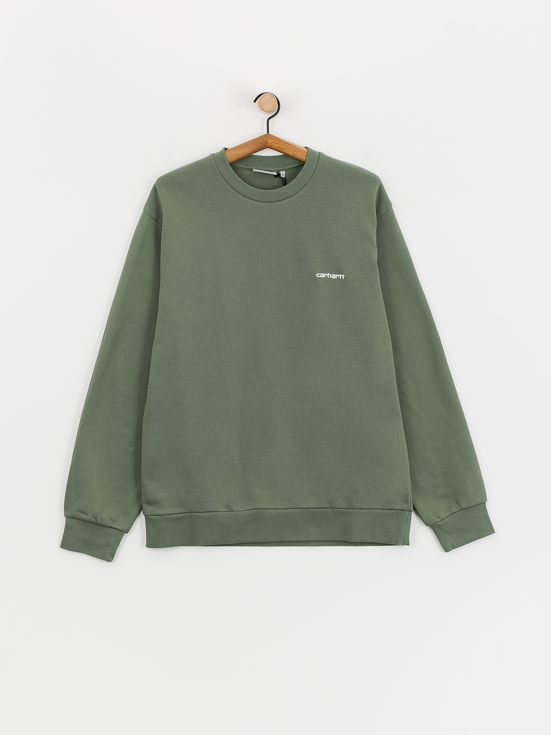 Carhartt WIP Script Embroidery Sweatshirt green park white