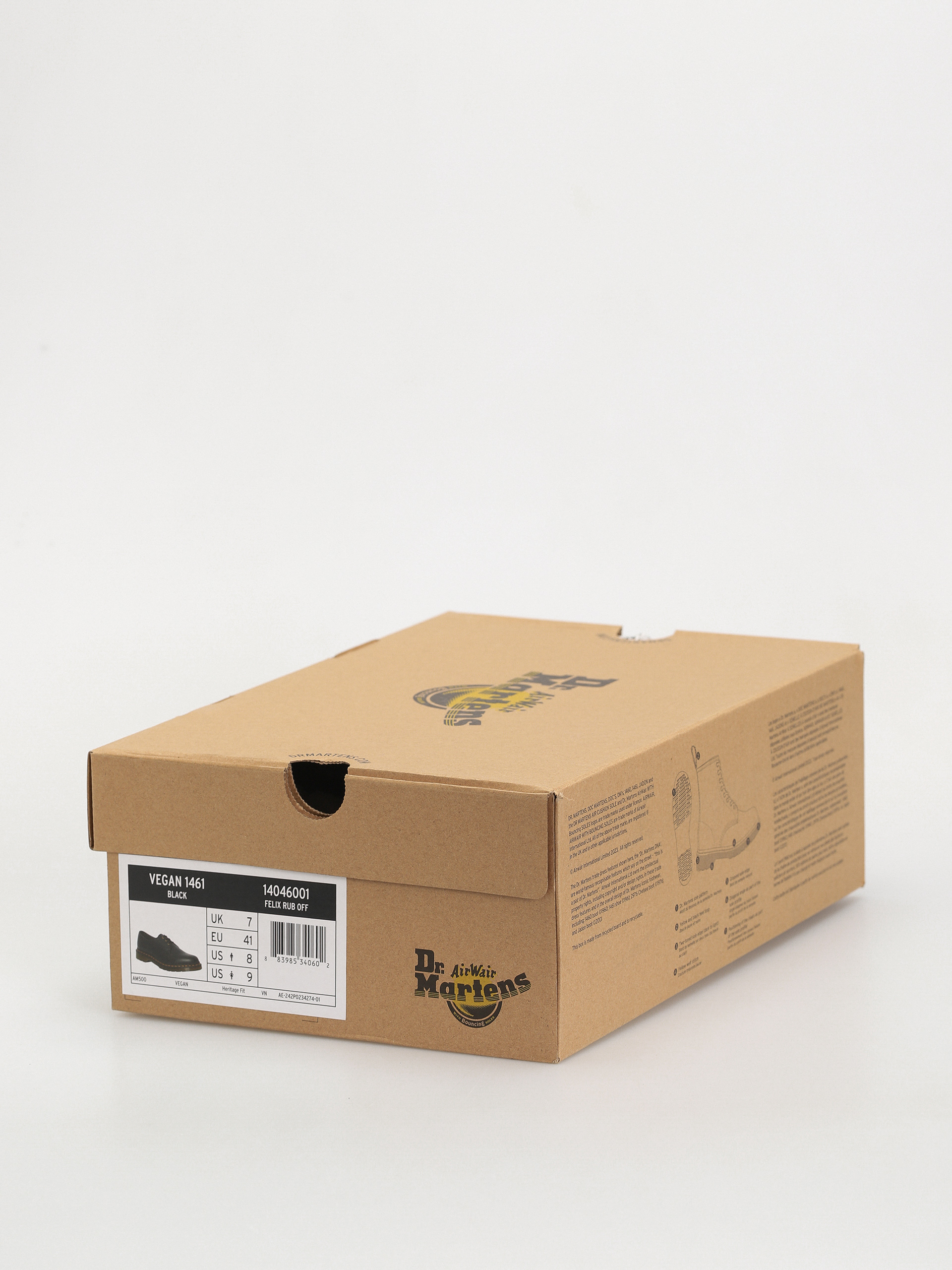 Dr. Martens Vegan 1461 Schuhe (black felix rub off)