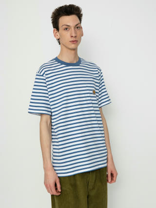 Carhartt WIP T-Shirt Seidler Pocket (seidler stripe/sorrent/white)