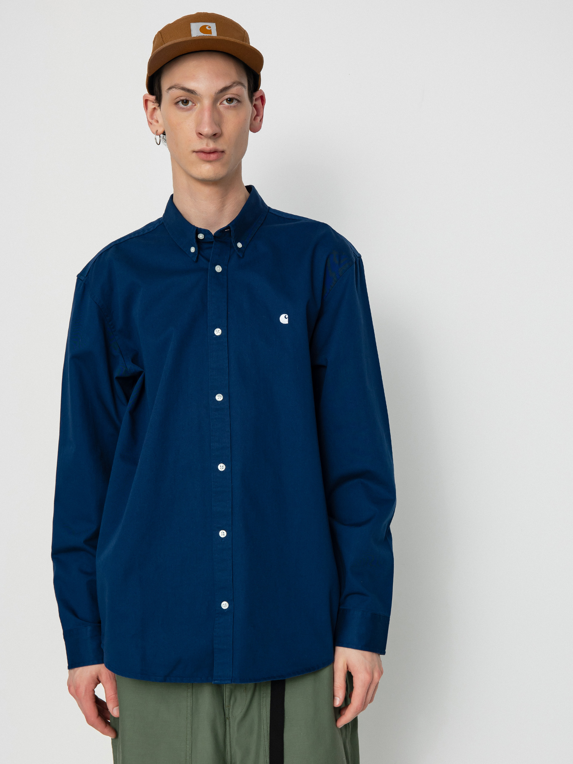 Carhartt WIP Madison Shirt - navy blue (elder/white)