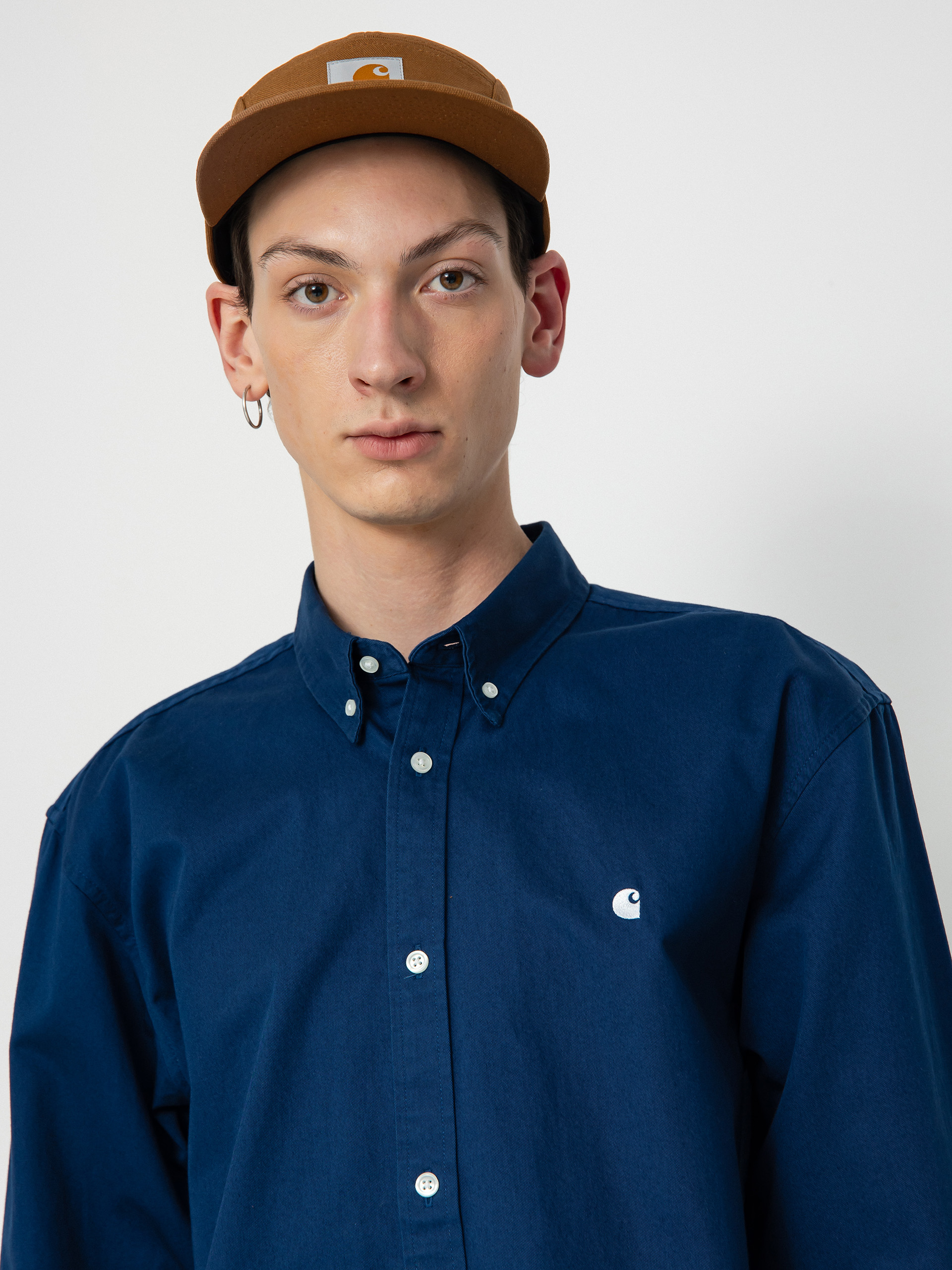 Carhartt WIP Madison Shirt - navy blue (elder/white)