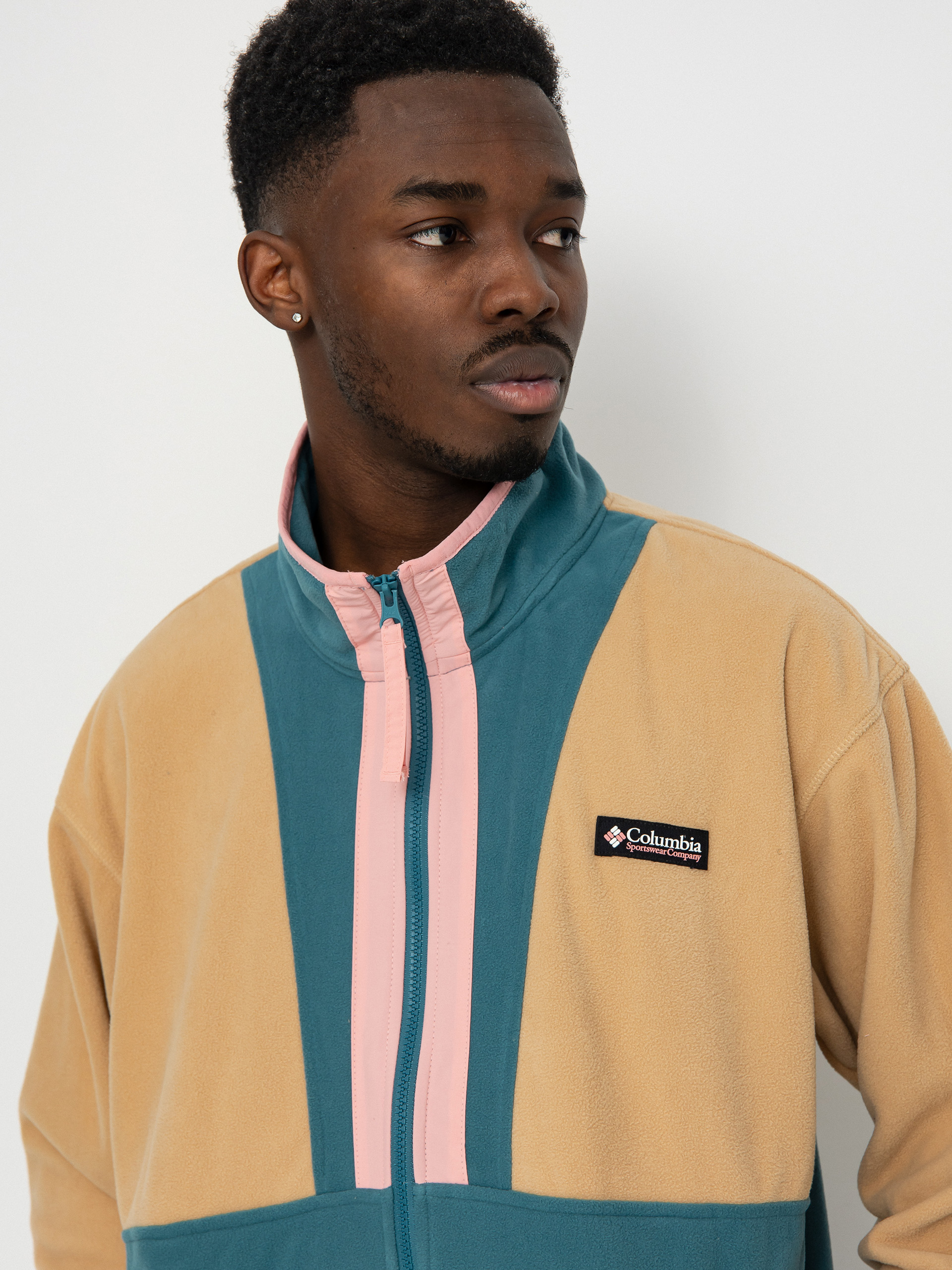 Herren Columbia Back Bowl Lightweight Fleece Jacke (canoe/cloudburst/salmon rose)