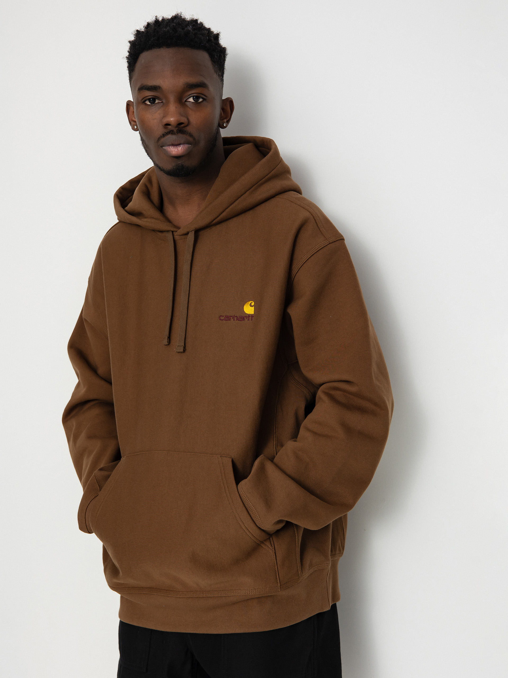 Carhartt WIP Hoodie American Script HD - brown (lumber)