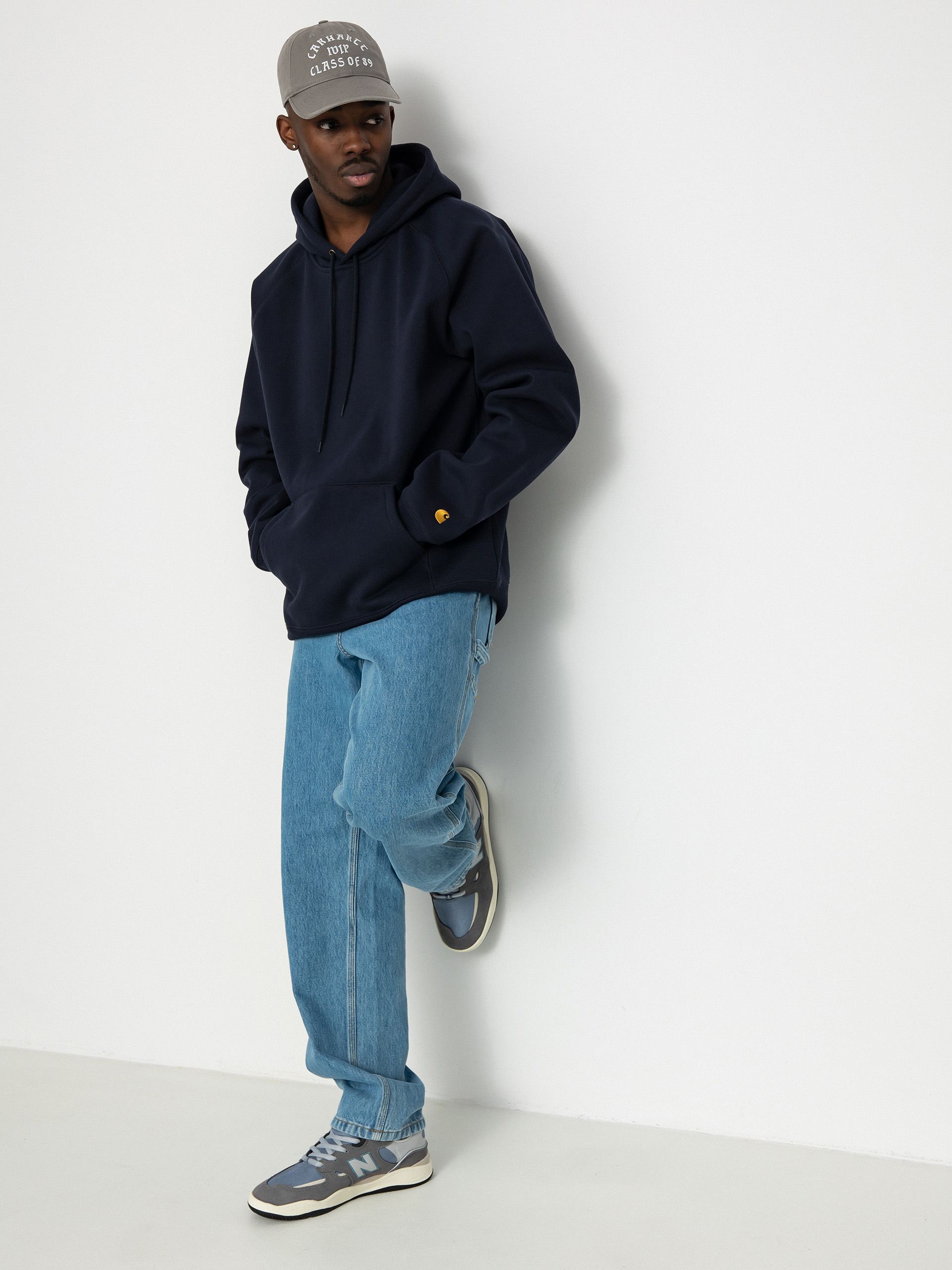 Carhartt WIP Hoodie Chase HD - navy blue (dark navy/gold)