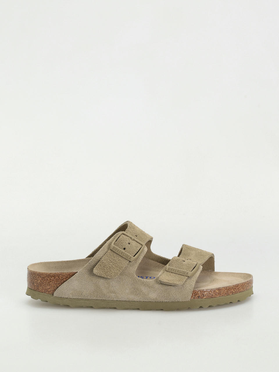 Birkenstock Flip Flops Arizona Suede Leather Narrow Wmn (faded khaki)