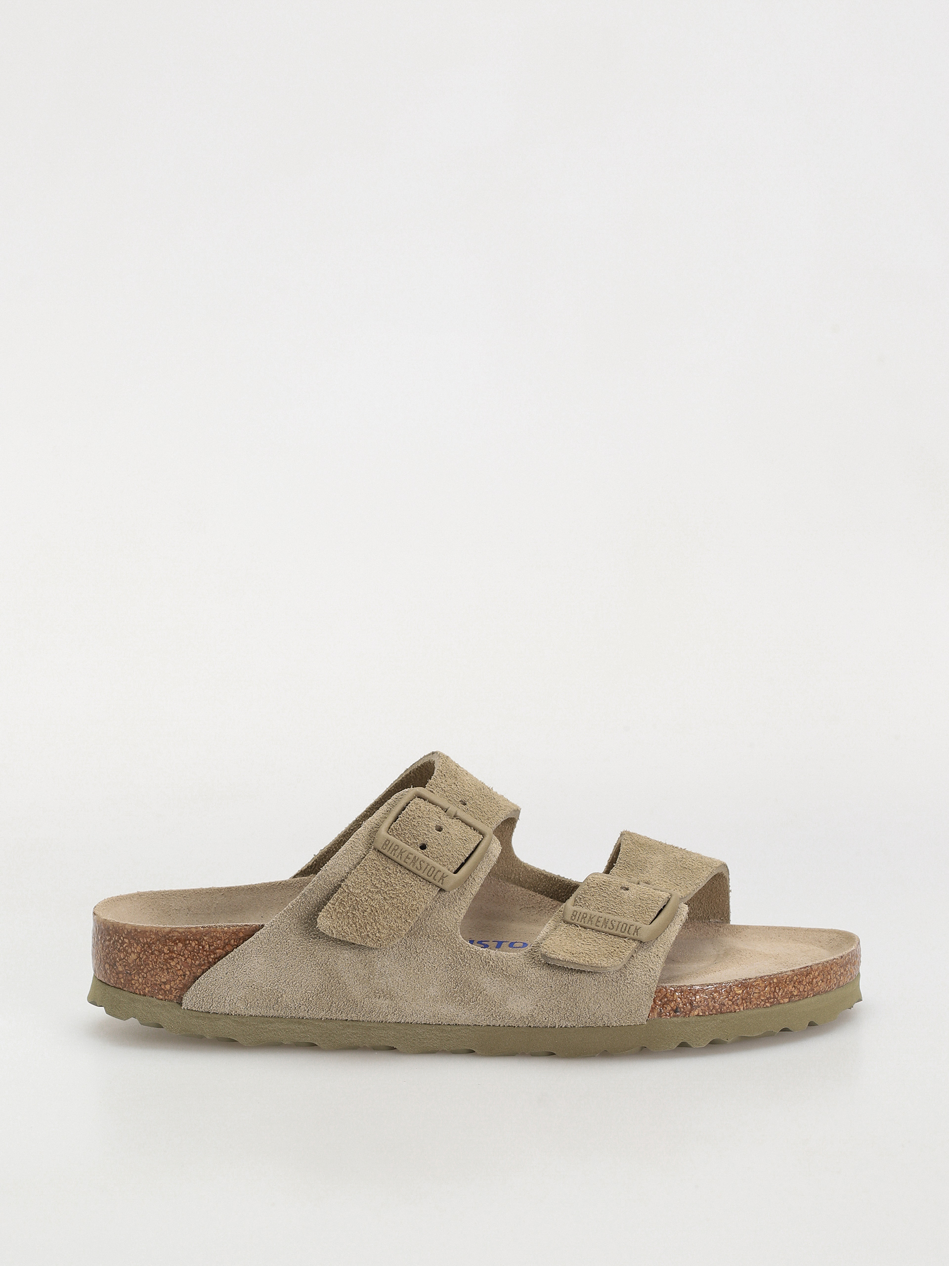 Birkenstock Flip-flops Arizona Suede Leather Narrow Wmn (faded khaki)