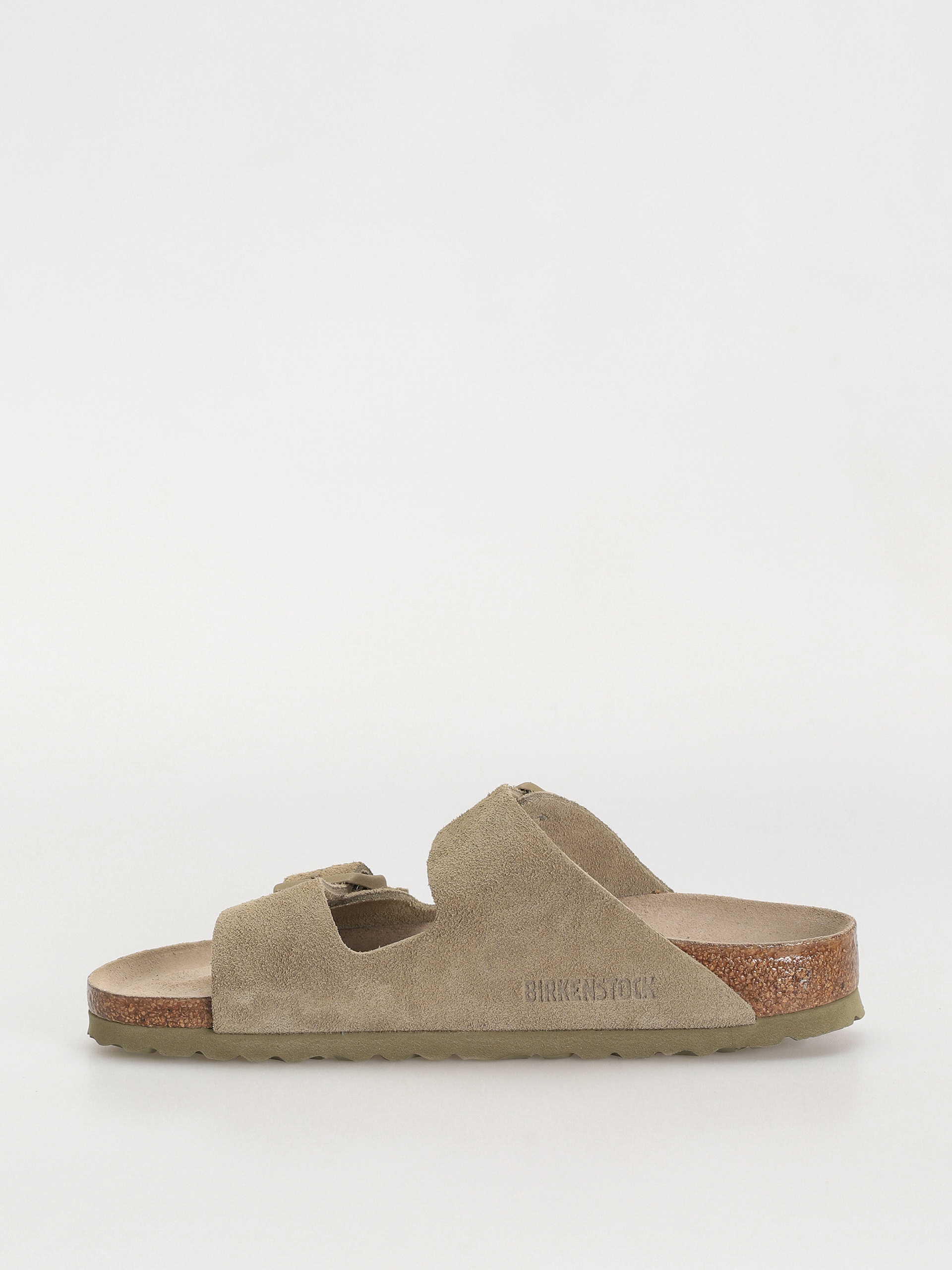 Birkenstock Flip Flops Arizona Suede Leather Narrow Wmn (faded khaki)