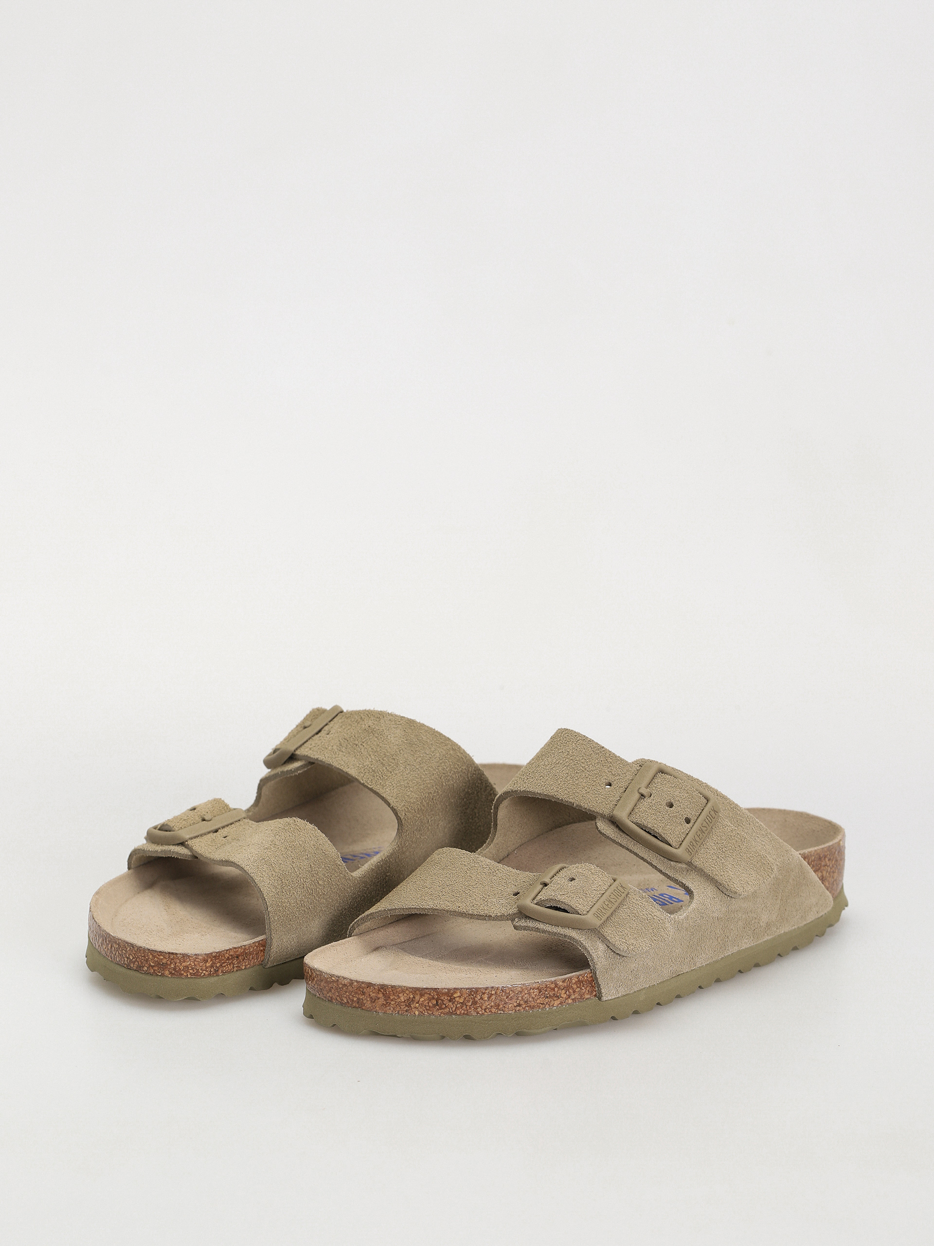 Birkenstock Flip Flops Arizona Suede Leather Narrow Wmn (faded khaki)
