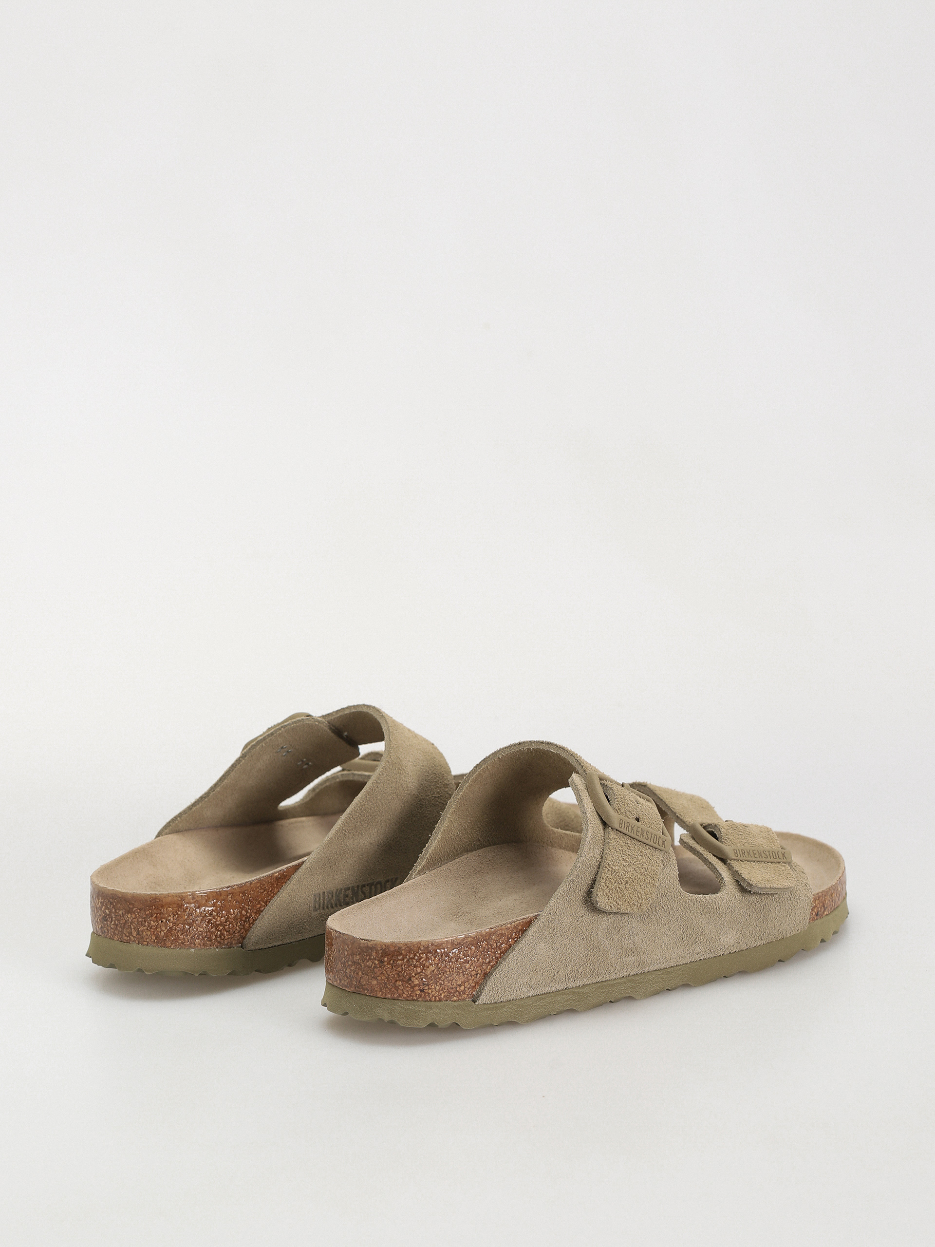 Birkenstock Flip Flops Arizona Suede Leather Narrow Wmn (faded khaki)