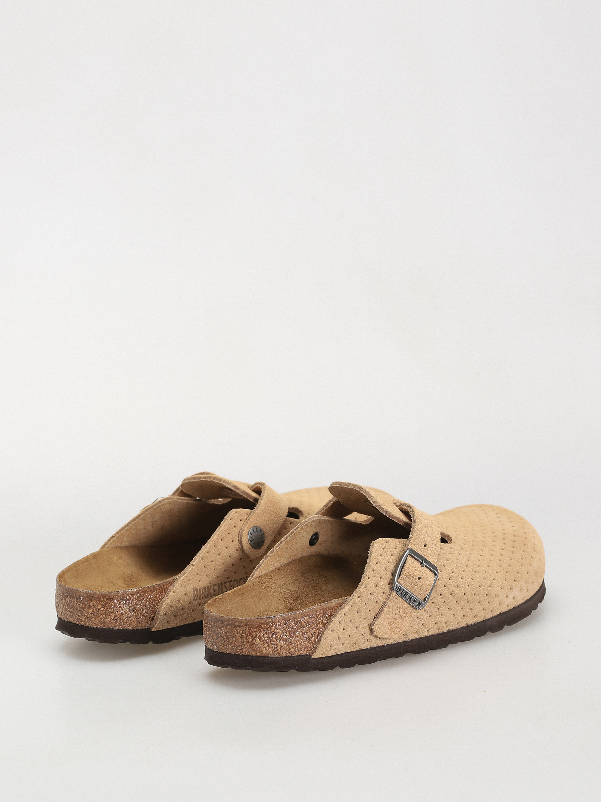 Birkenstock Flip-flops Boston Suede Embossed Narrow Wmn (emboss dots new beige)