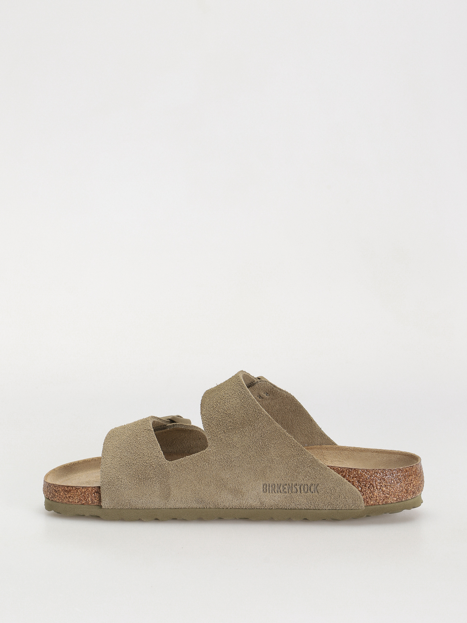 Birkenstock Flip Flops Arizona Suede Leather Regular (faded khaki)