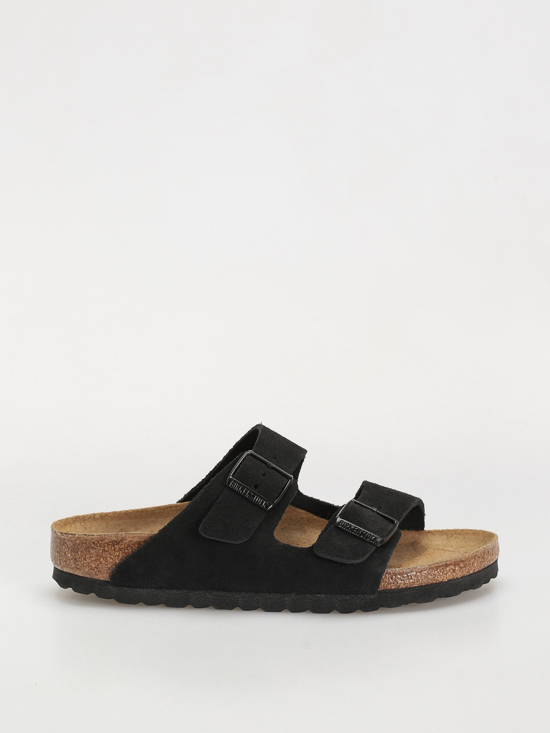 Birkenstock Flip Flops Arizona Suede Leather Narrow Wmn (black)