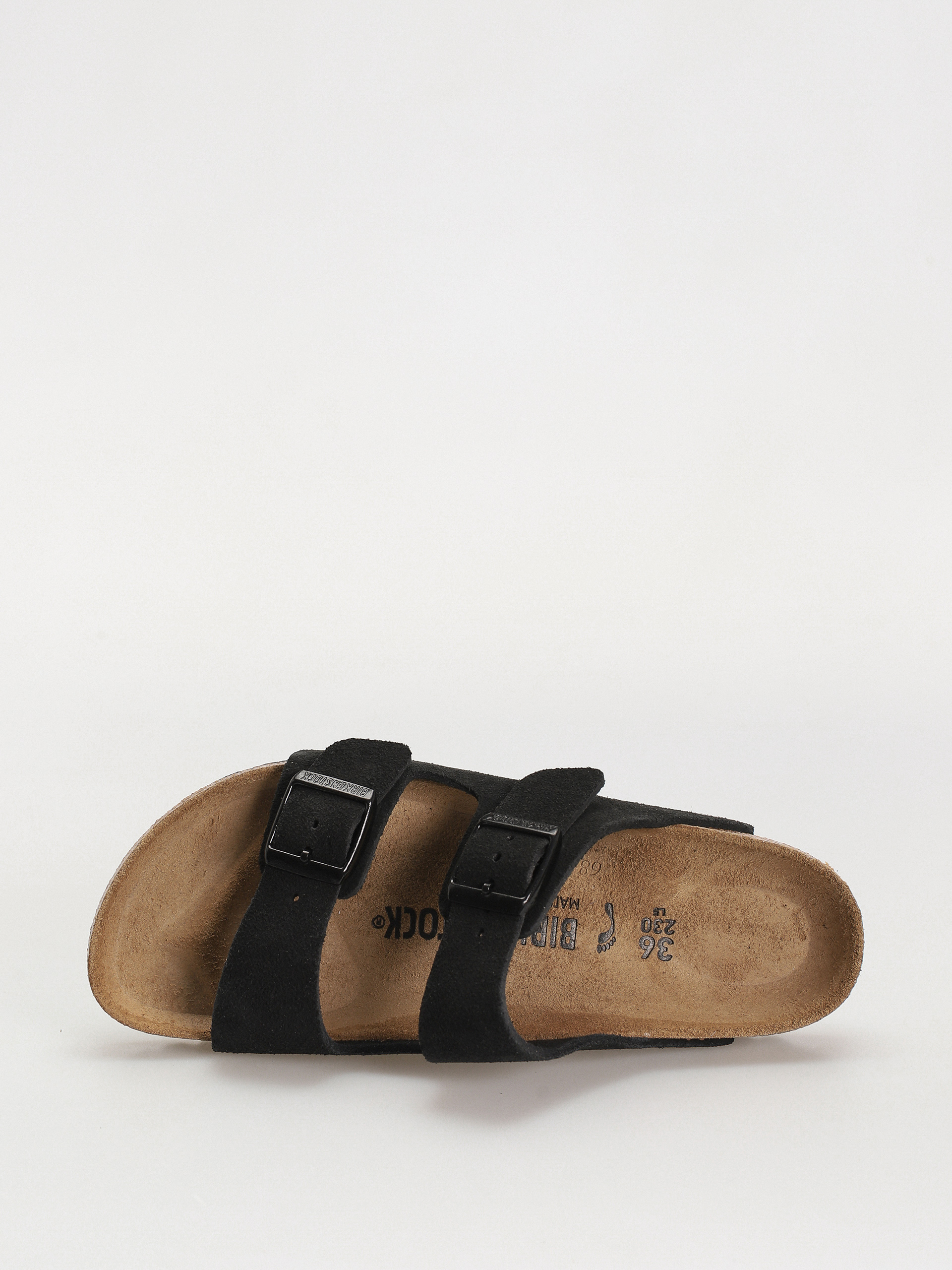 Birkenstock Flip Flops Arizona Suede Leather Narrow Wmn (black)