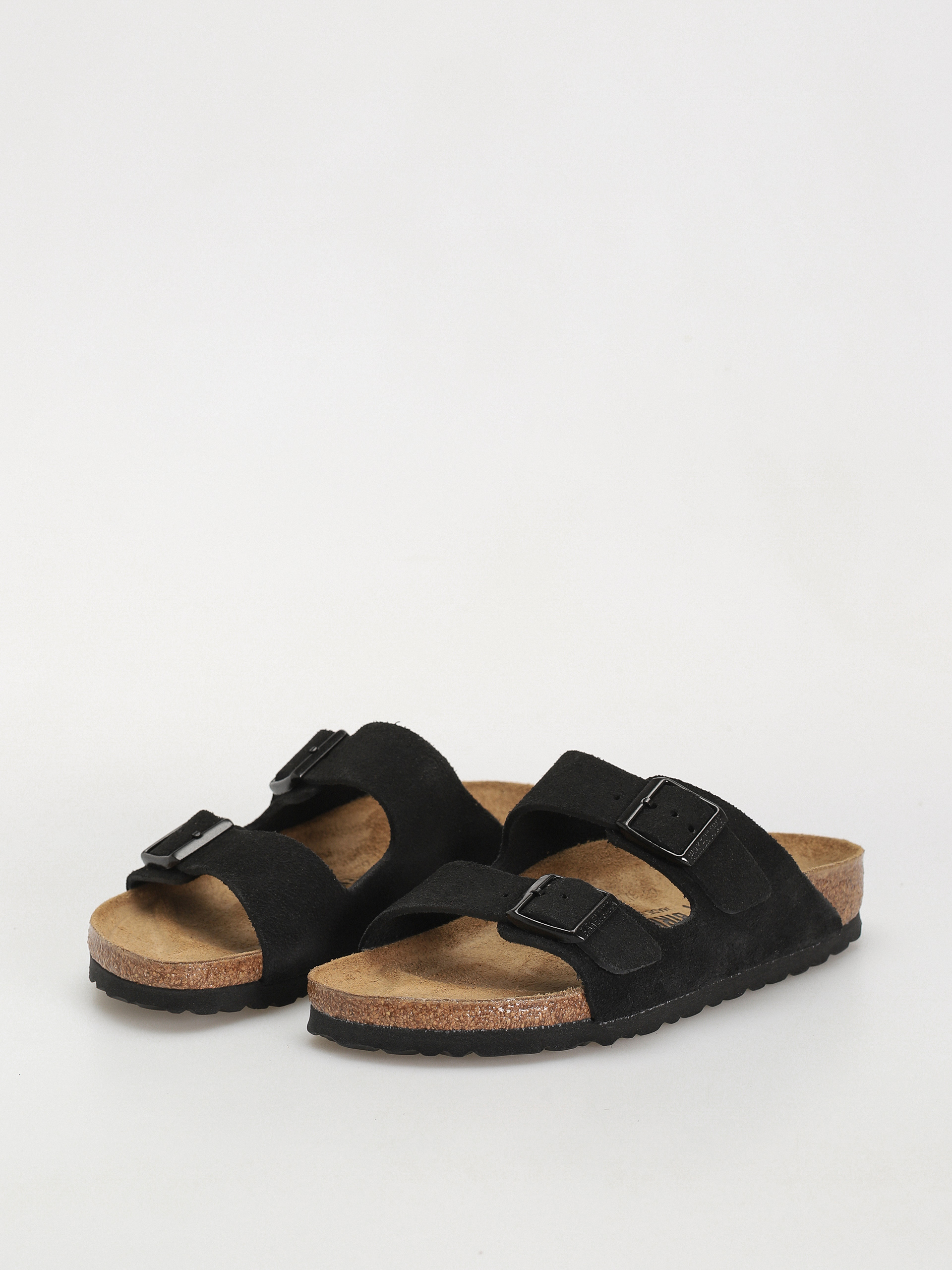 Birkenstock Flip Flops Arizona Suede Leather Narrow Wmn (black)
