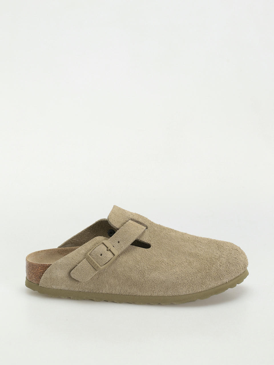 Birkenstock Flip-flops Boston Suede Leather Narrow Wmn (faded khaki)