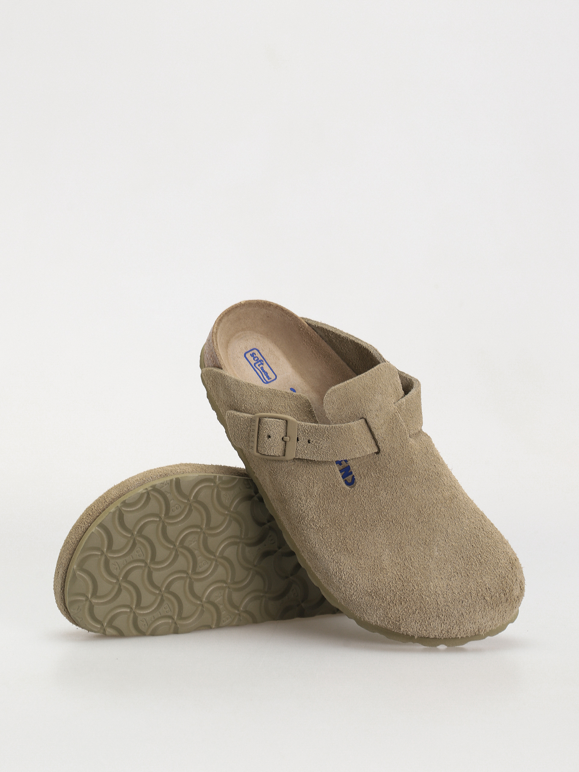 Birkenstock Flip-flops Boston Suede Leather Narrow Wmn - grey