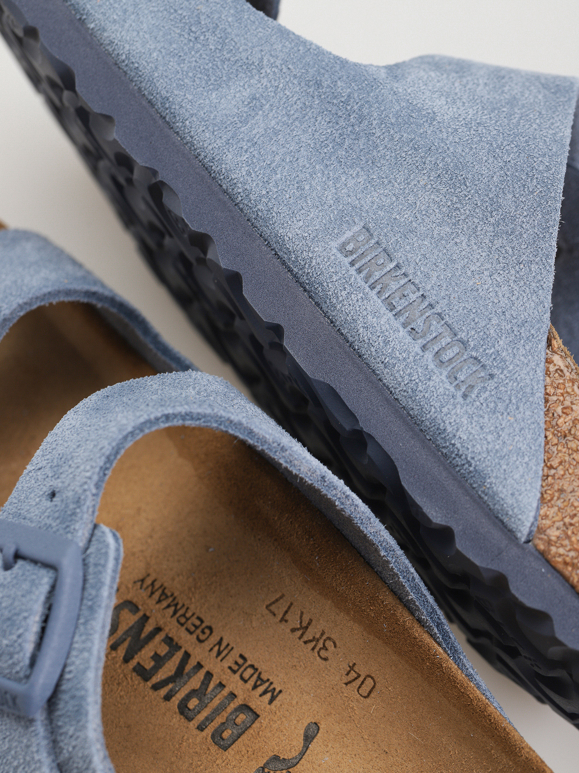 Birkenstock Flip-flops Arizona Suede Leather Narrow Wmn (elemental blue)