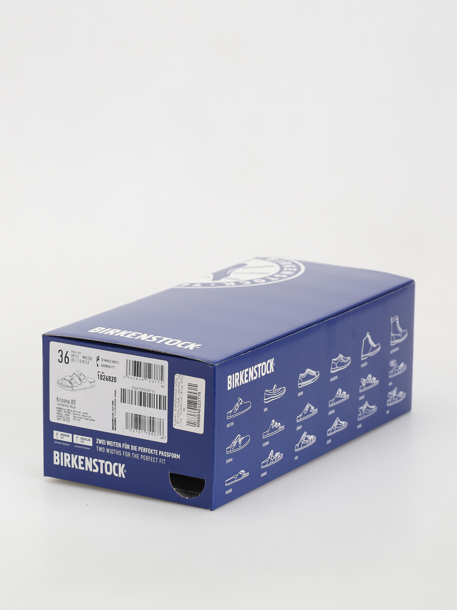 Birkenstock Flip-flops Arizona Suede Leather Narrow Wmn (elemental blue)