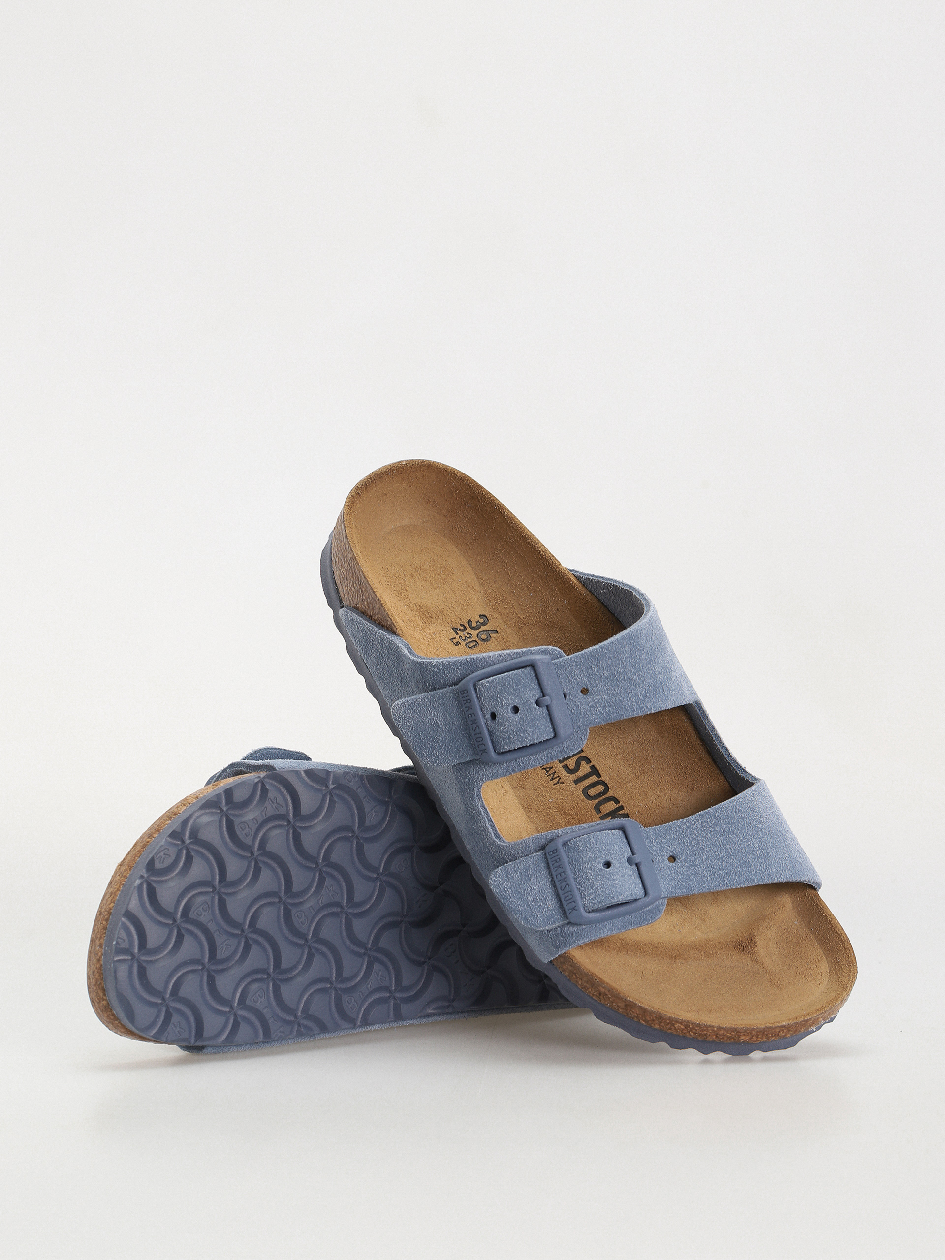 Birkenstock Flip-flops Arizona Suede Leather Narrow Wmn (elemental blue)