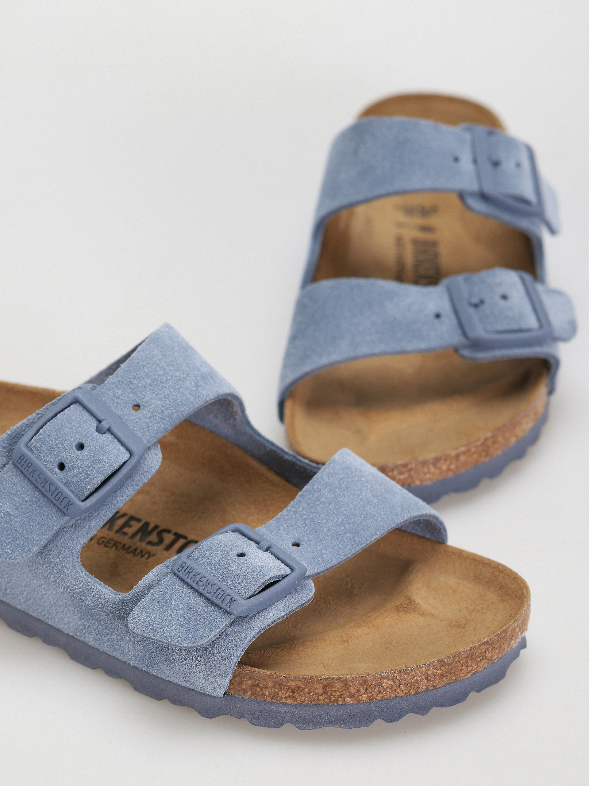 Birkenstock Flip-flops Arizona Suede Leather Narrow Wmn (elemental blue)