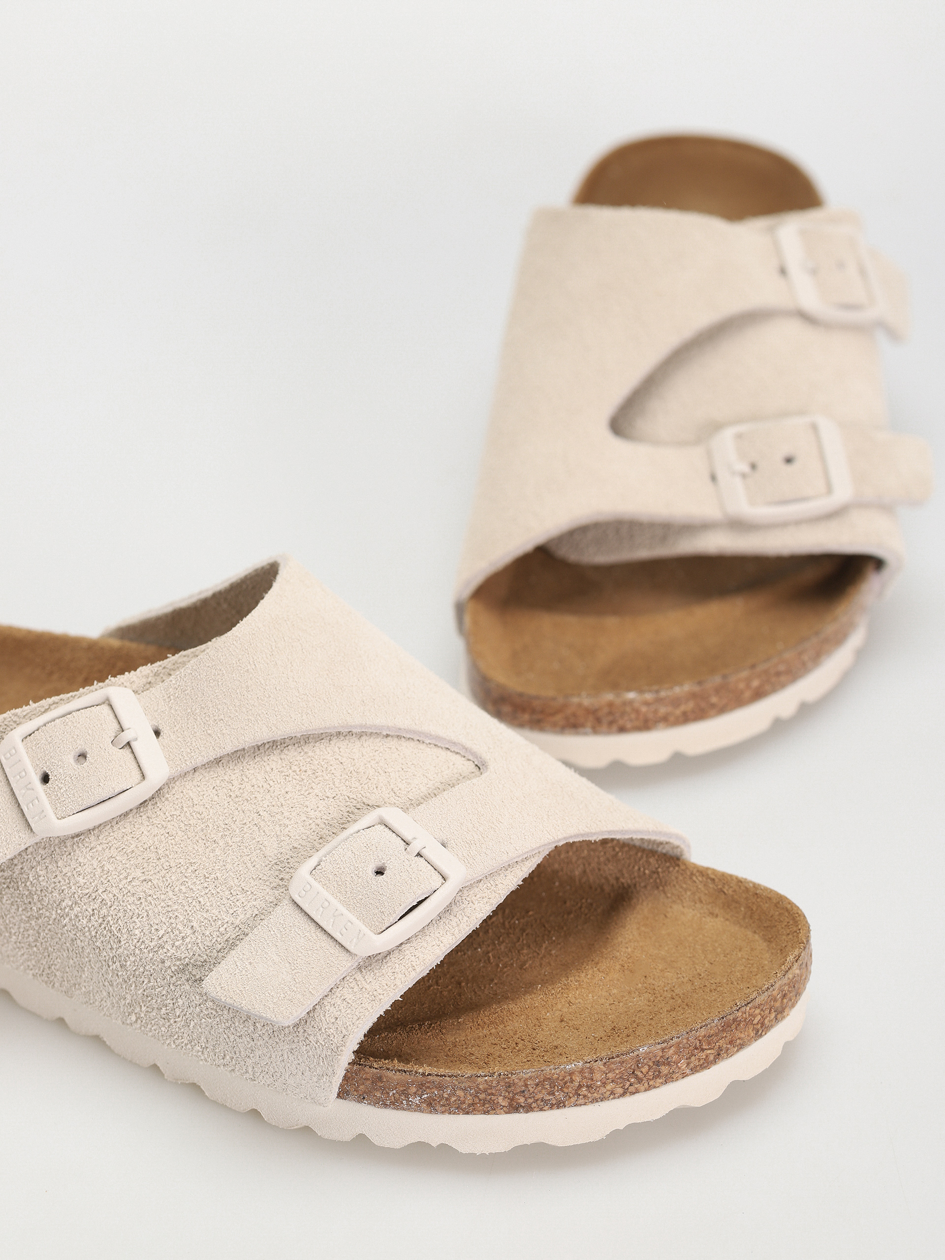Birkenstock Flip-flops Zurich Suede Leather Narrow Wmn (antique white)