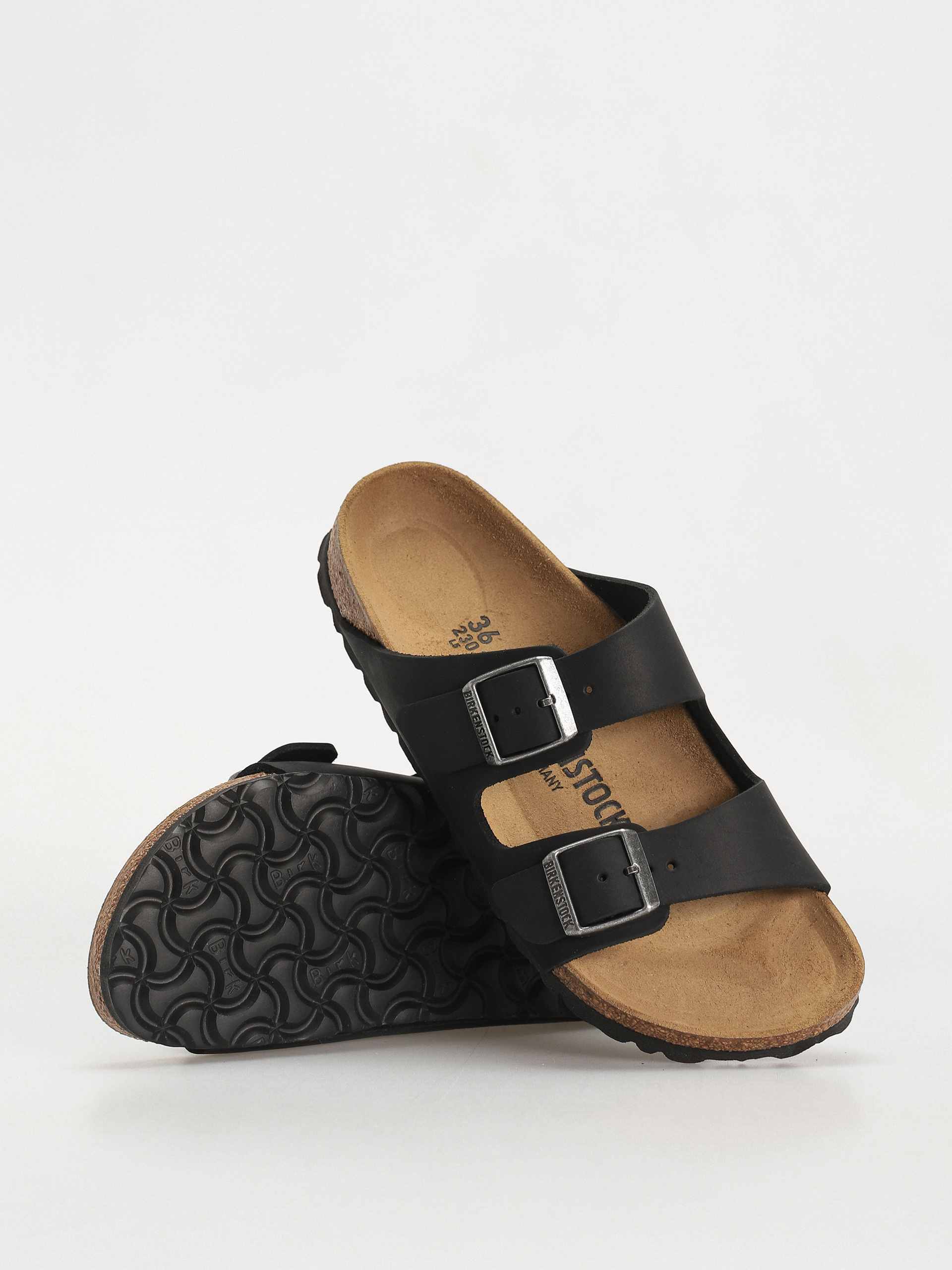 Birkenstock Flip Flops Arizona Oiled Leather Narrow Wmn (black)