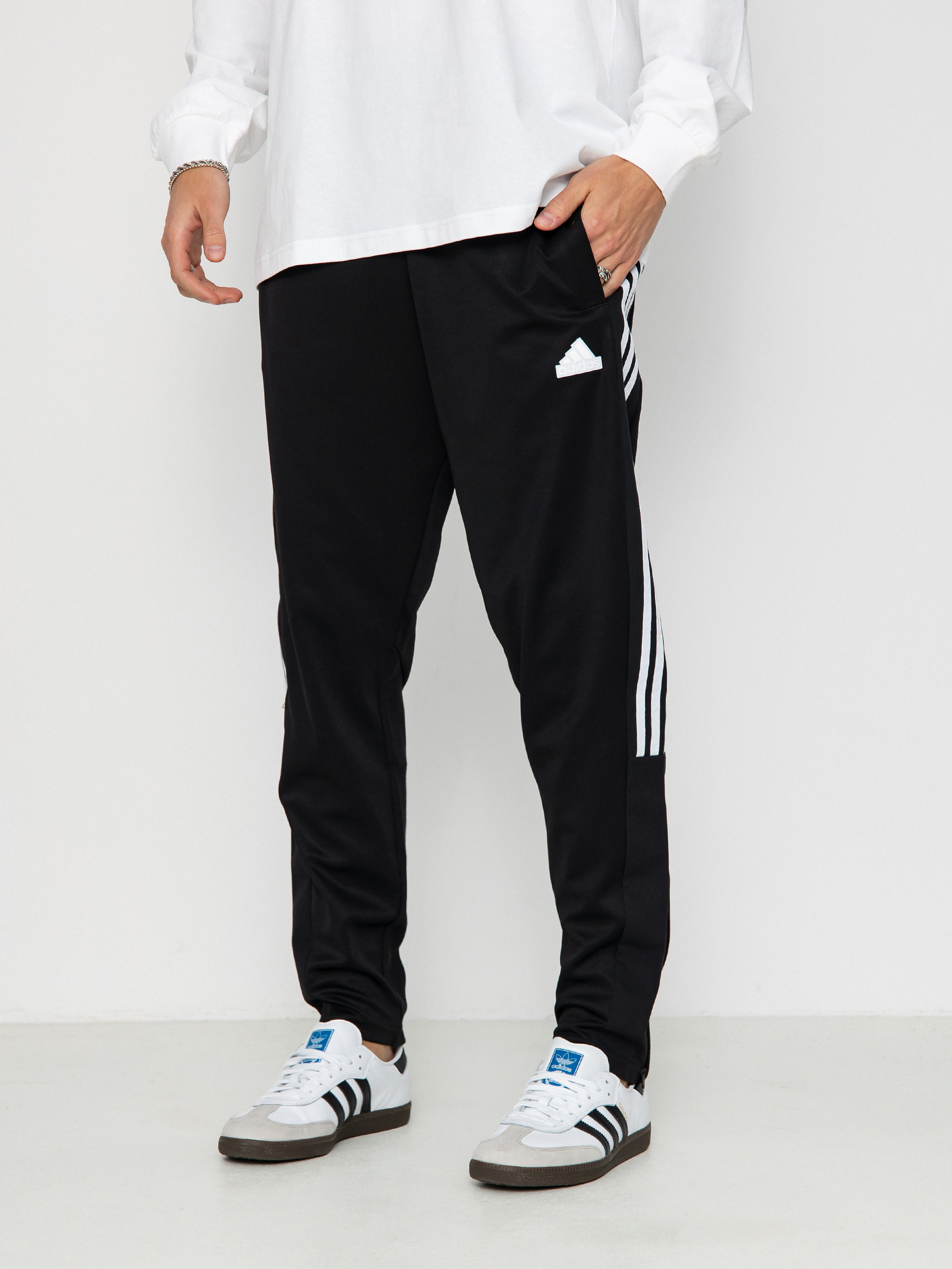 Black adidas track pants best sale