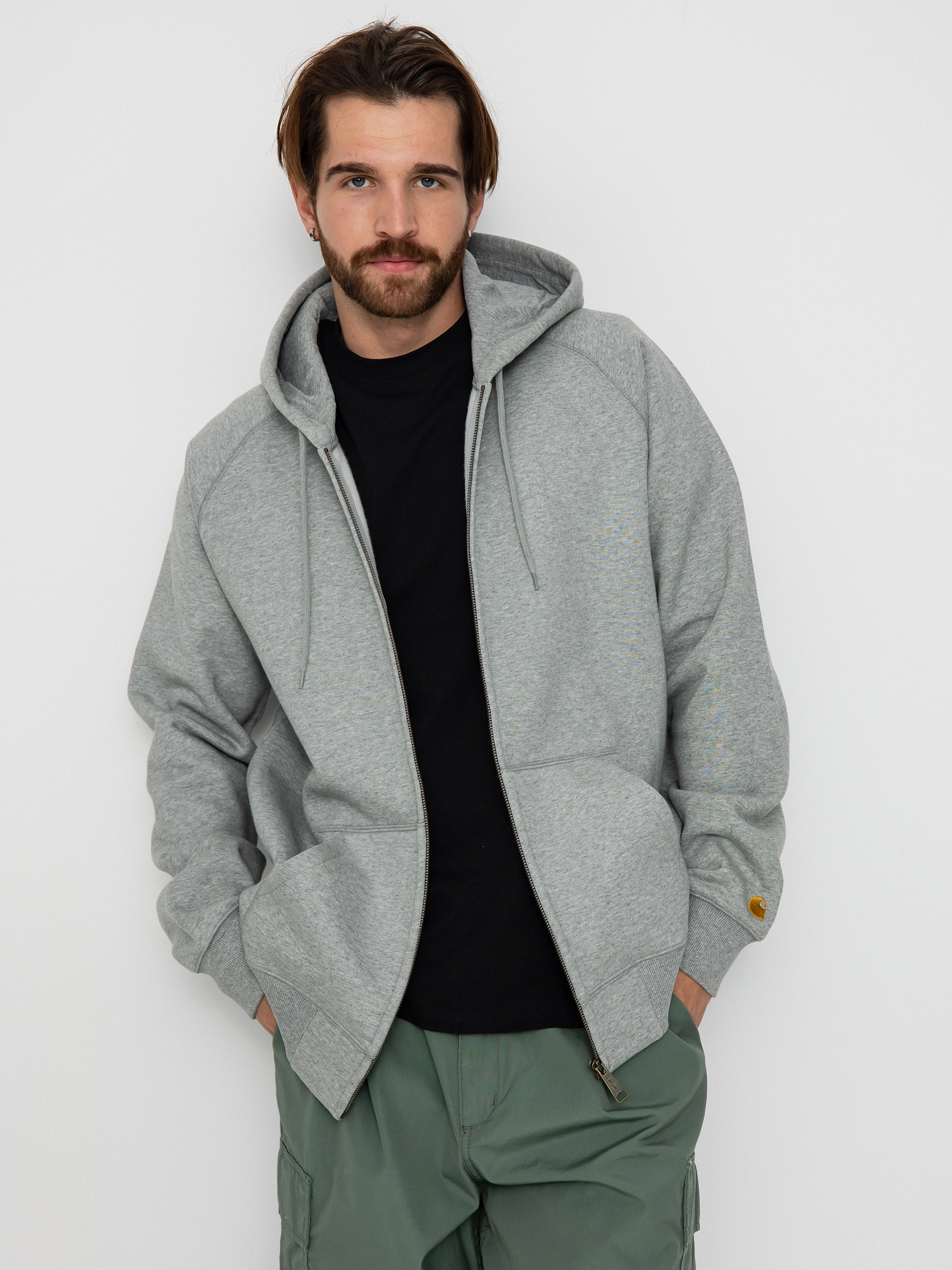 Carhartt WIP Hoodie Chase ZHD grey (grey heather/gold) - Main Image