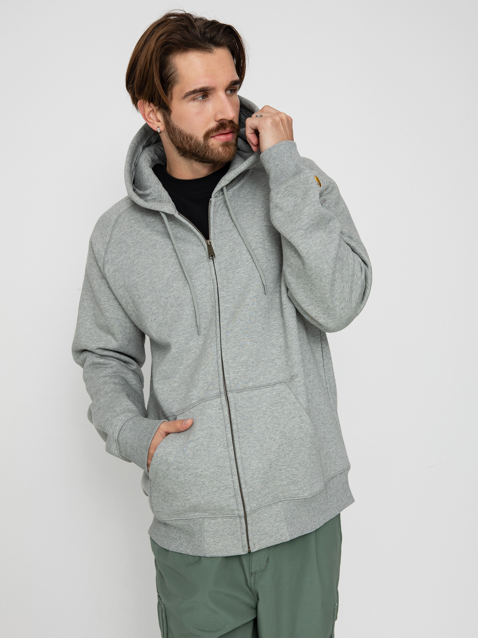 Carhartt WIP Hoodie Chase ZHD - grey (grey heather/gold)