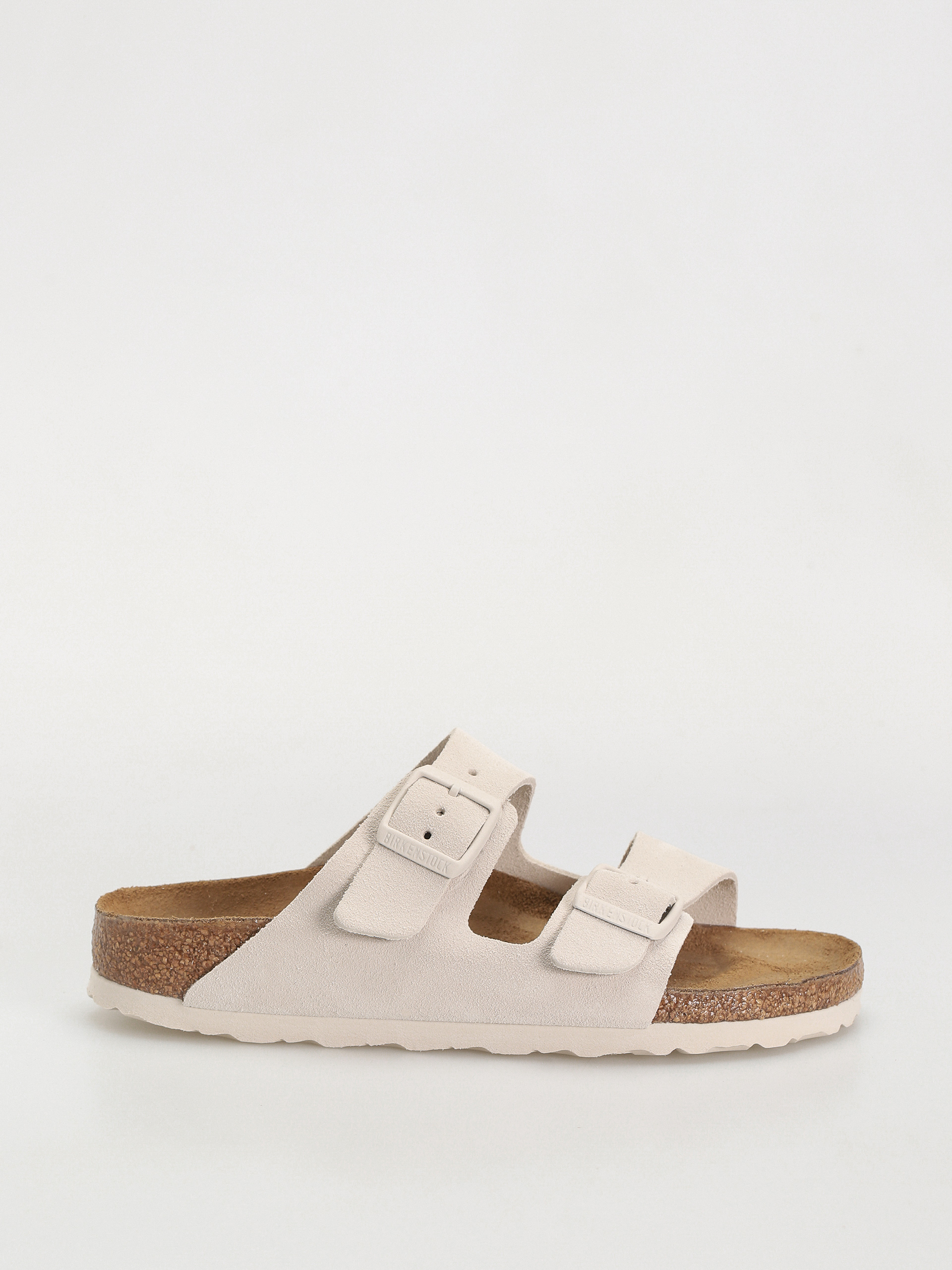 Birkenstock Arizona Suede Leather Narrow Wmn Flip-flops white