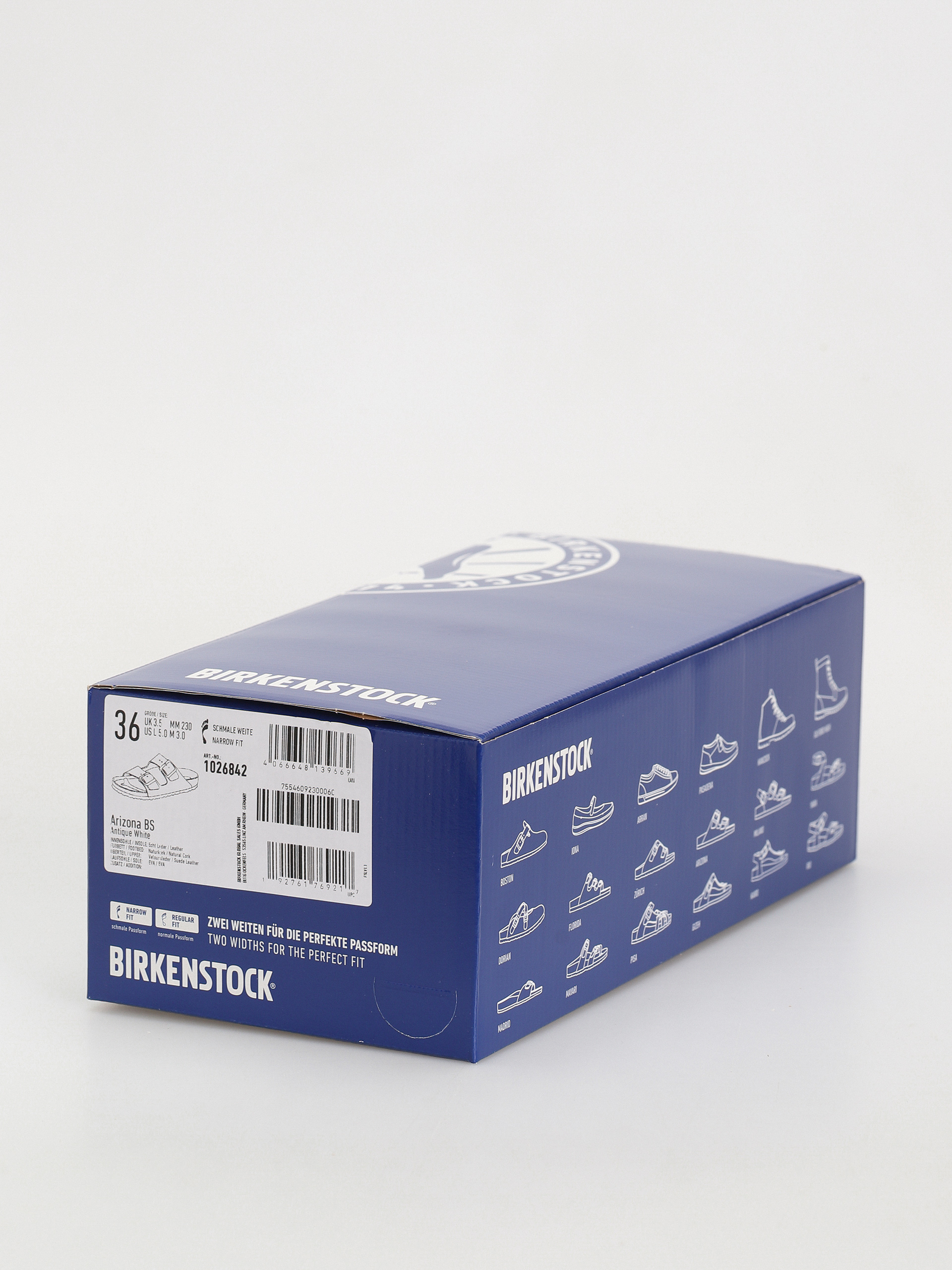 Birkenstock Arizona Suede Leather Narrow Wmn Flip-flops (antique white)