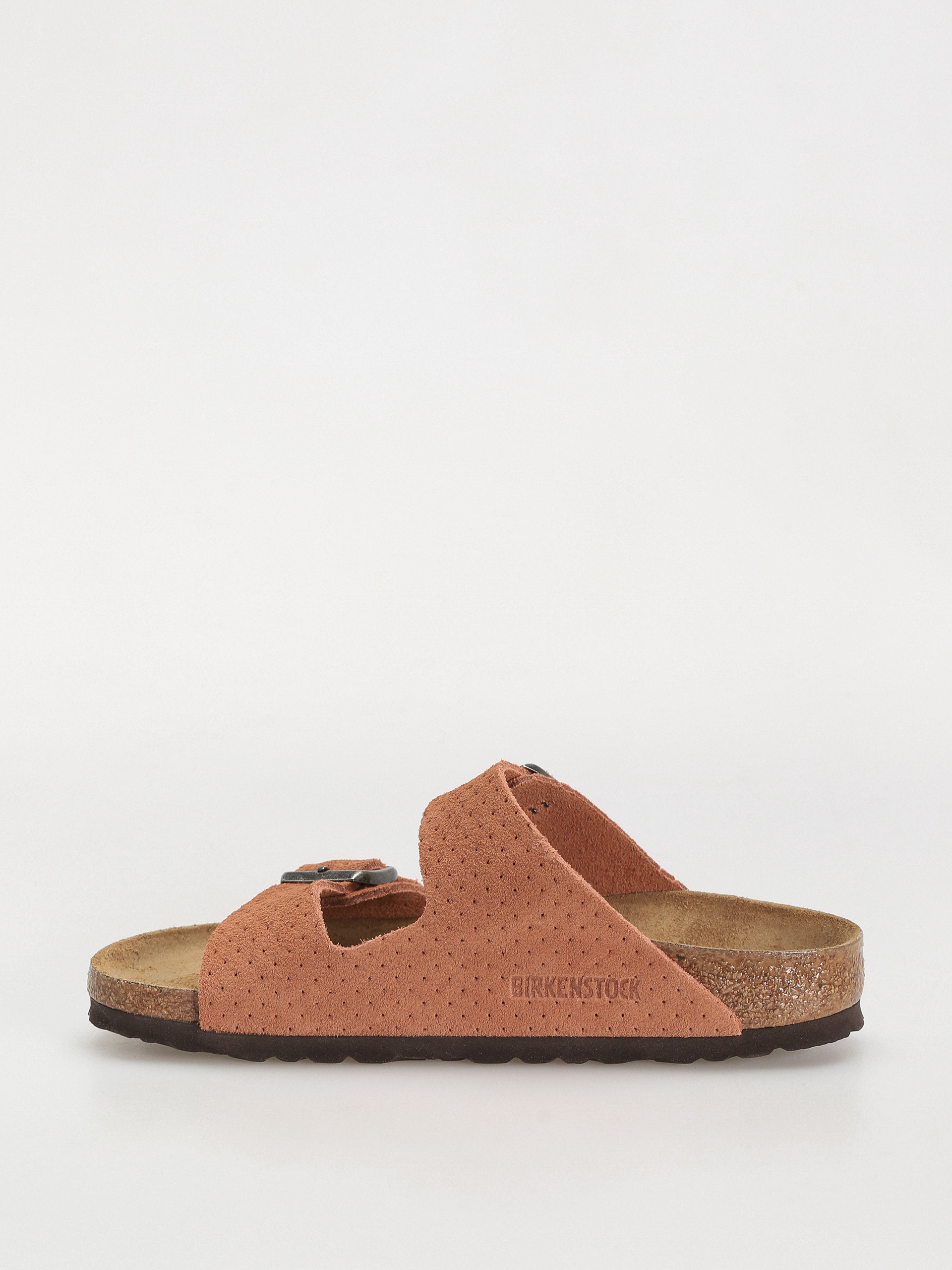 Birkenstock Arizona Suede Embossed Narrow Wmn Flip Flops (emboss dots burnt orange)