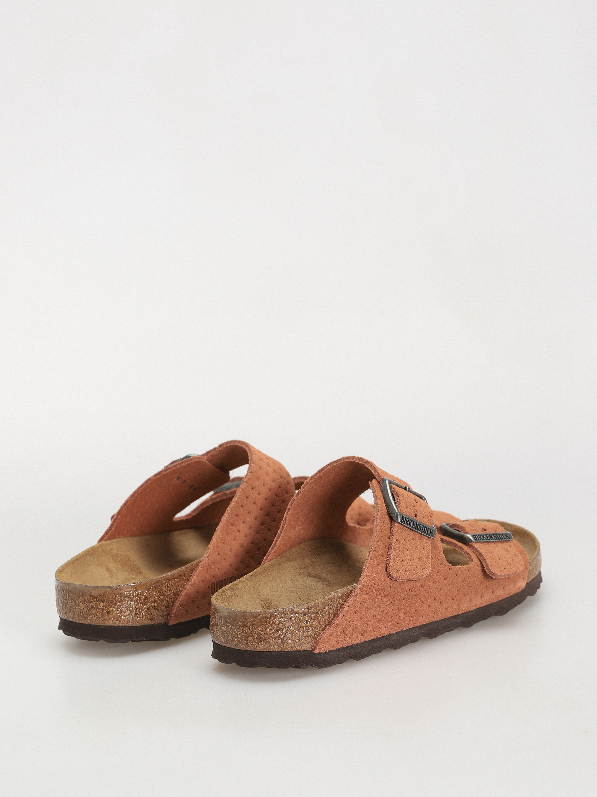 Birkenstock Arizona Suede Embossed Narrow Wmn Flip-flops (emboss dots burnt orange)