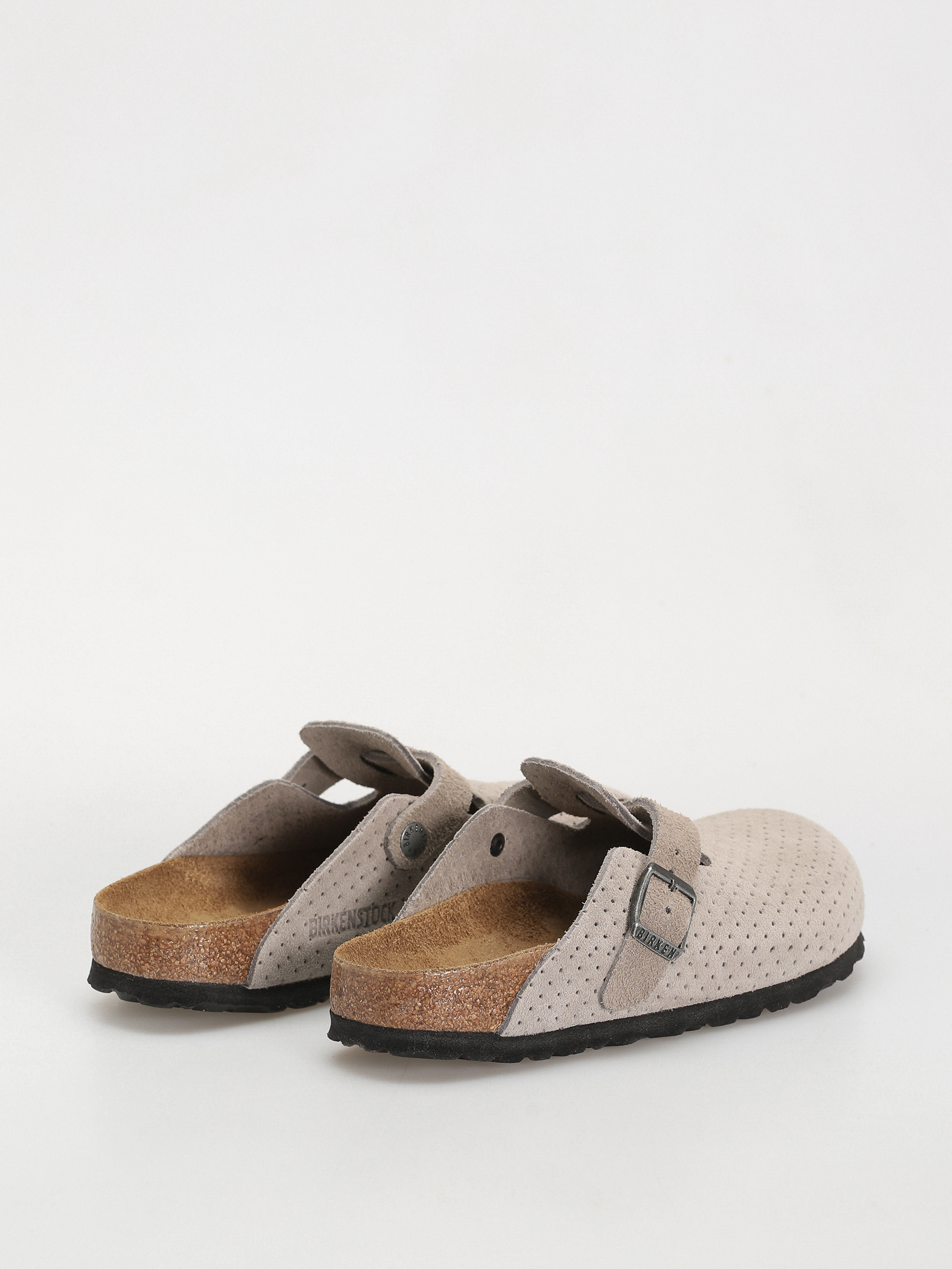 Birkenstock Boston Suede Embossed Narrow Wmn Flip-flops (emboss dots stone coin)
