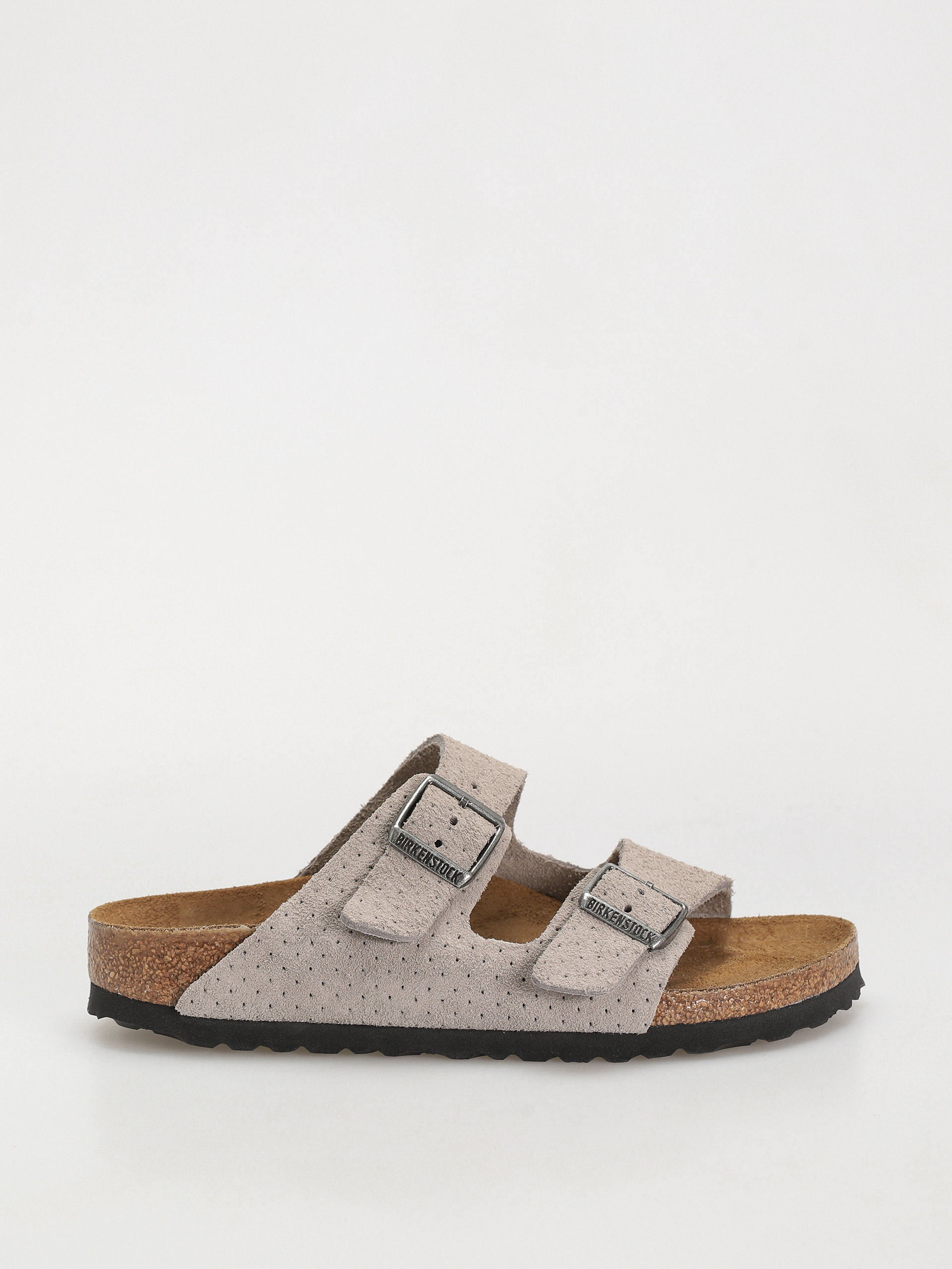 Birkenstock Arizona Suede Embossed Narrow Wmn Flip-flops (emboss dots stone coin)