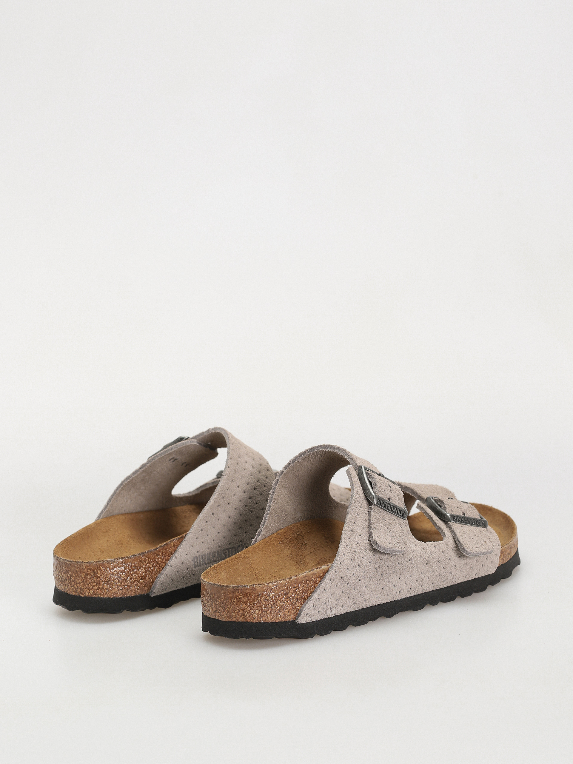 Birkenstock Arizona Suede Embossed Narrow Wmn Flip-flops (emboss dots stone coin)