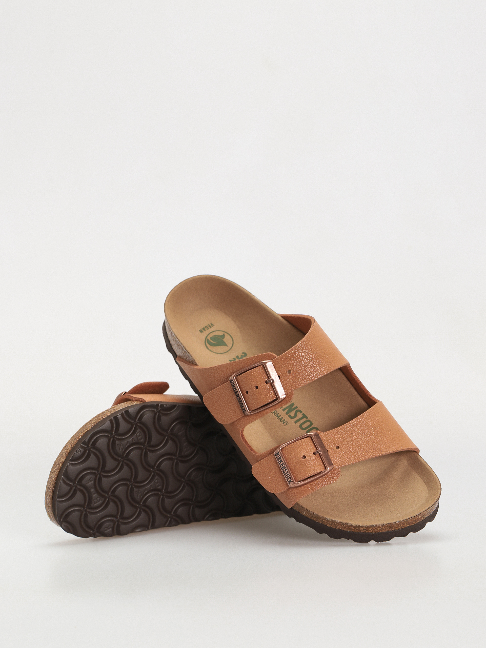 Birkenstock Arizona Birko Flor Nubuck Narrow Wmn Flip Flops (pecan)