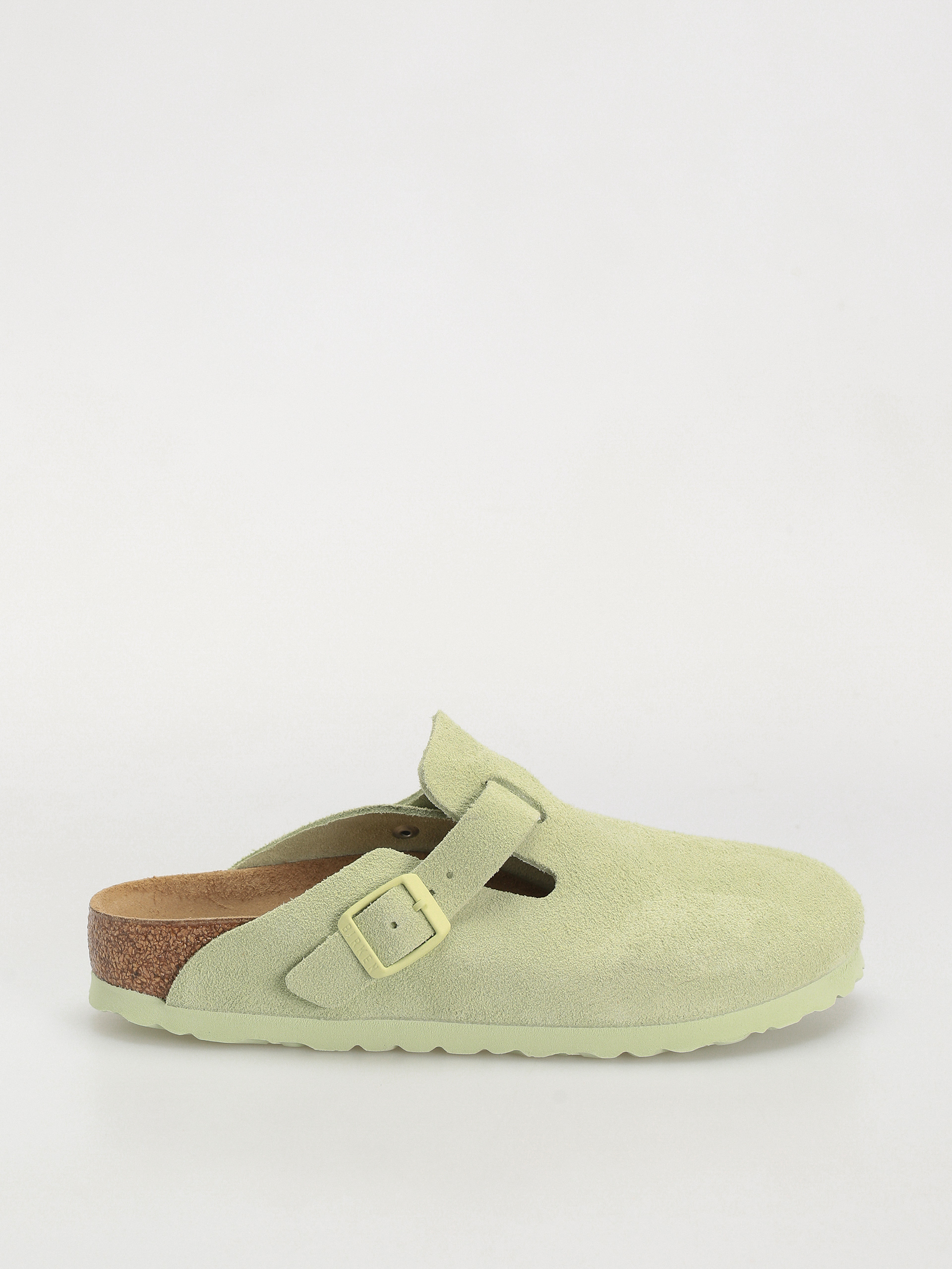 Birkenstock Boston Suede Leather Narrow Wmn Flip-flops (faded lime)