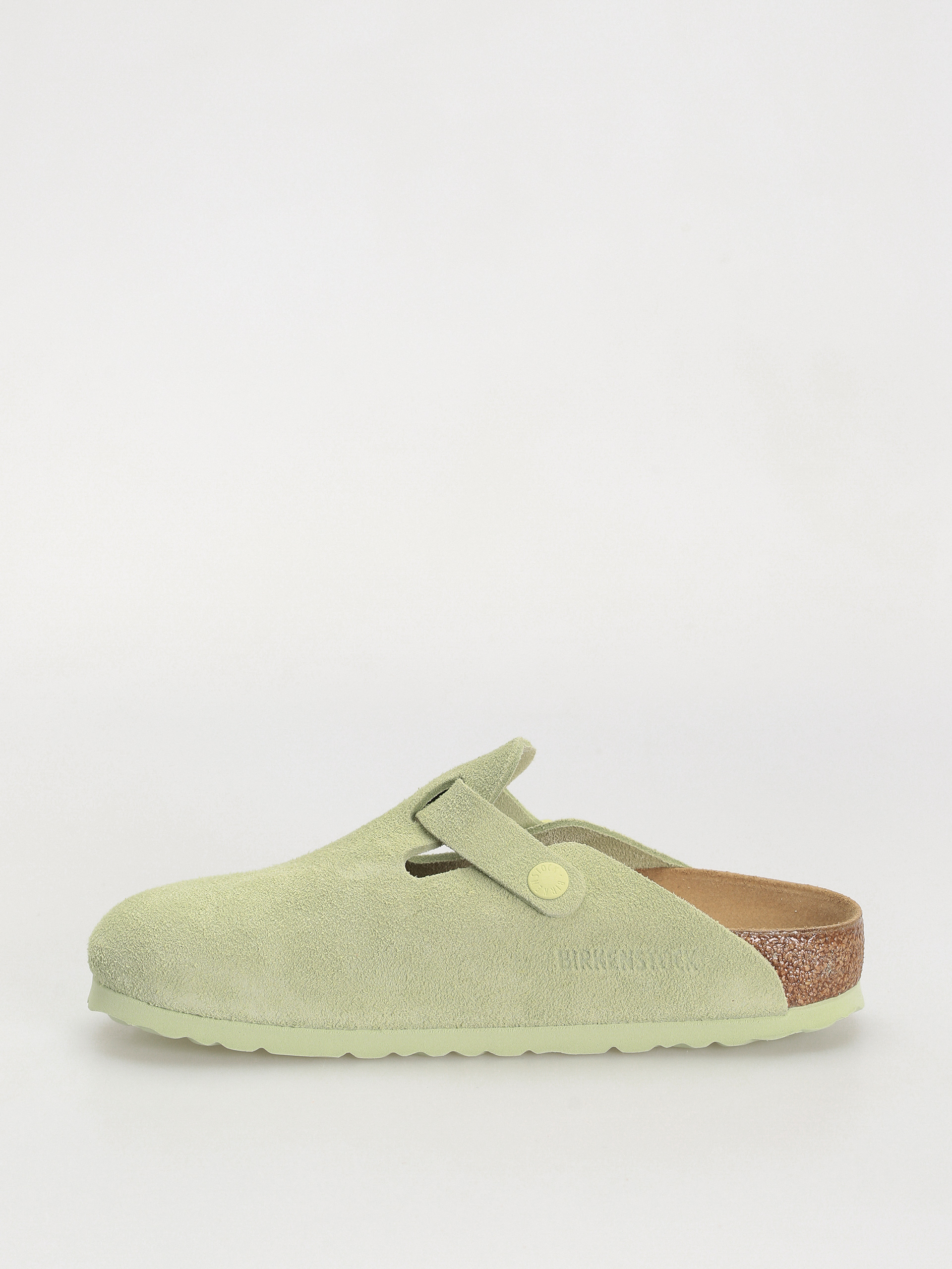 Birkenstock Boston Suede Leather Narrow Wmn Flip-flops (faded lime)