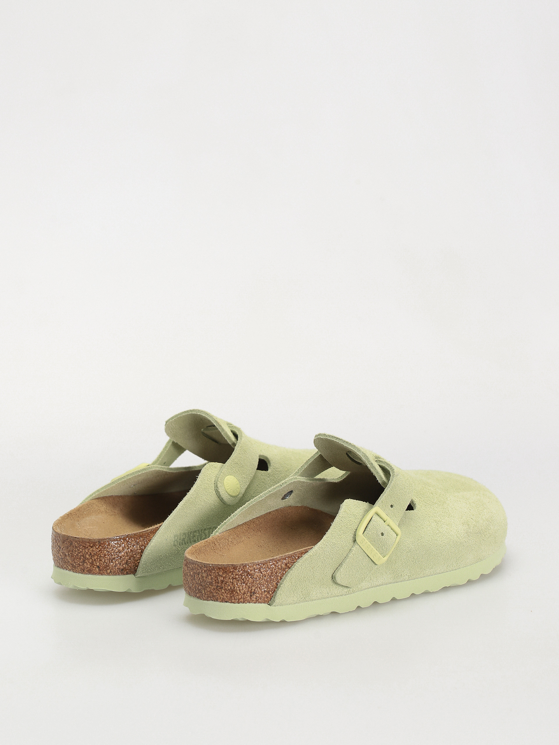 Birkenstock Boston Suede Leather Narrow Wmn Flip-flops (faded lime)