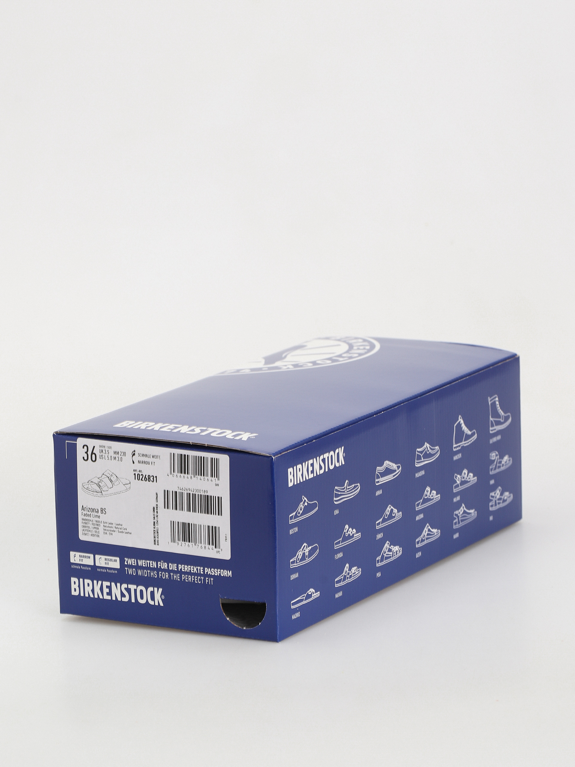 Birkenstock Arizona Suede Leather Narrow Wmn Flip Flops (faded lime)