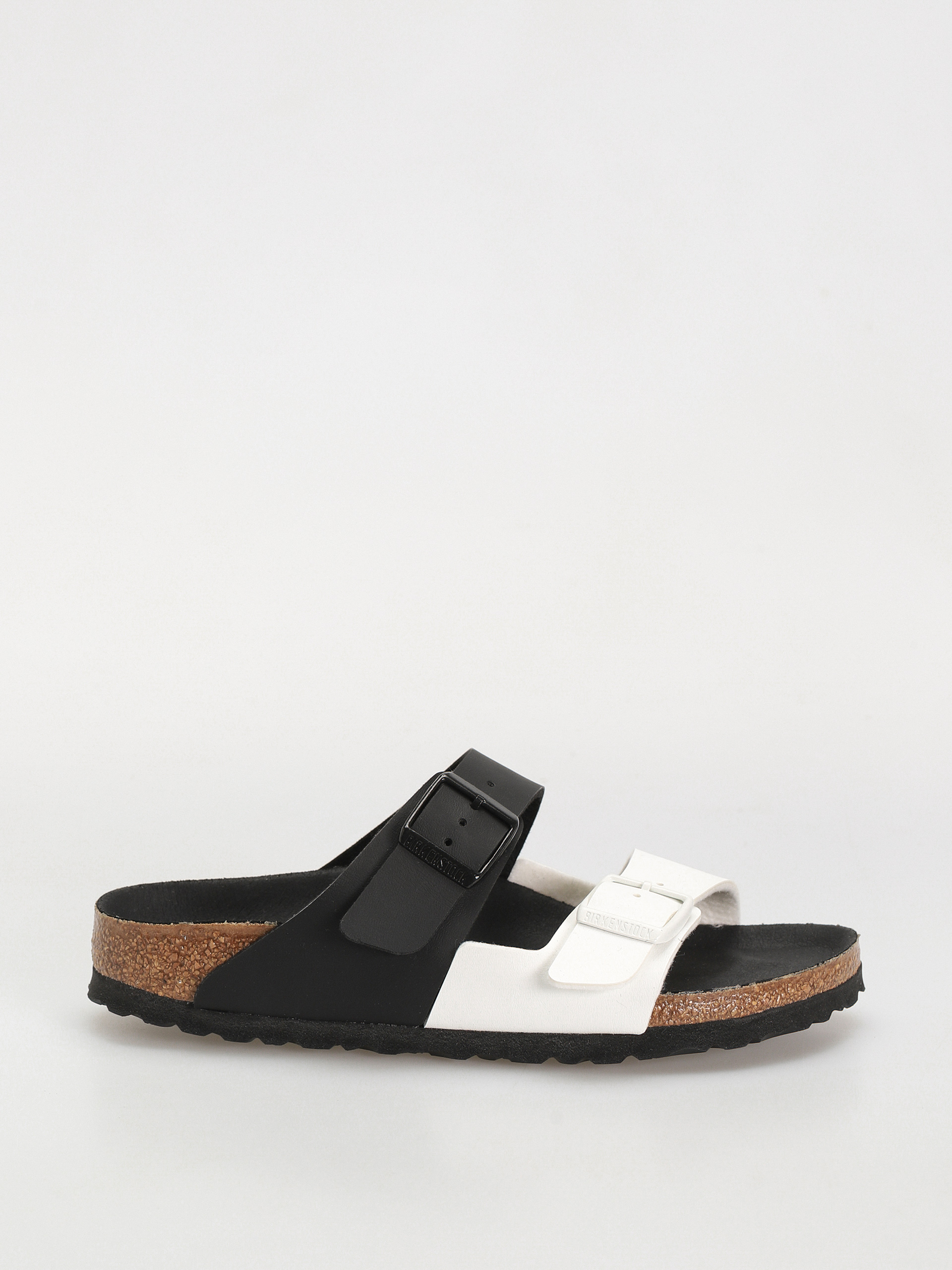 Birkenstock Arizona Birko Flor Narrow Wmn Flip Flops WeiB Schwarz black white