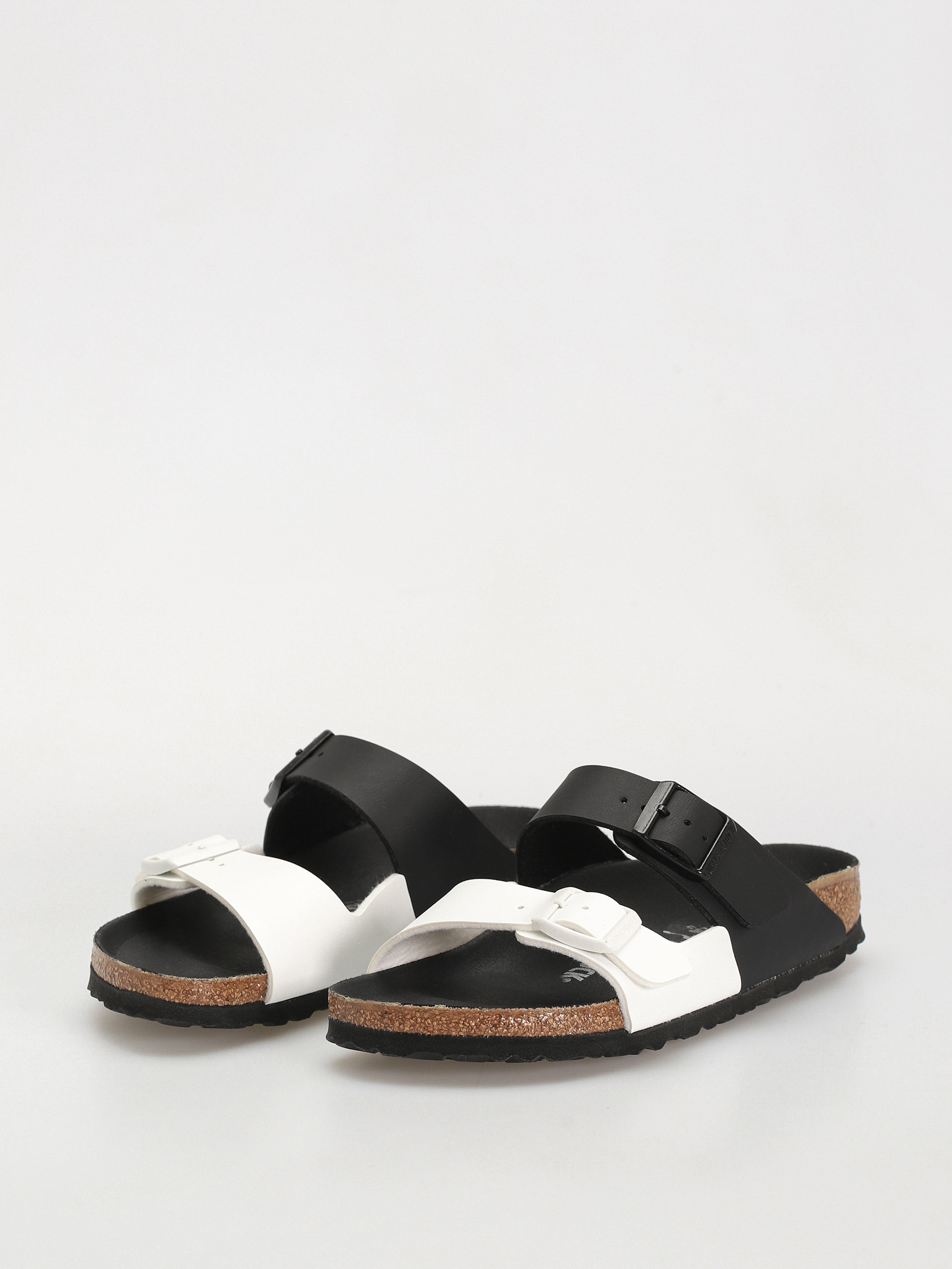 Birkenstock Arizona Birko Flor Narrow Wmn Flip Flops (black/white)